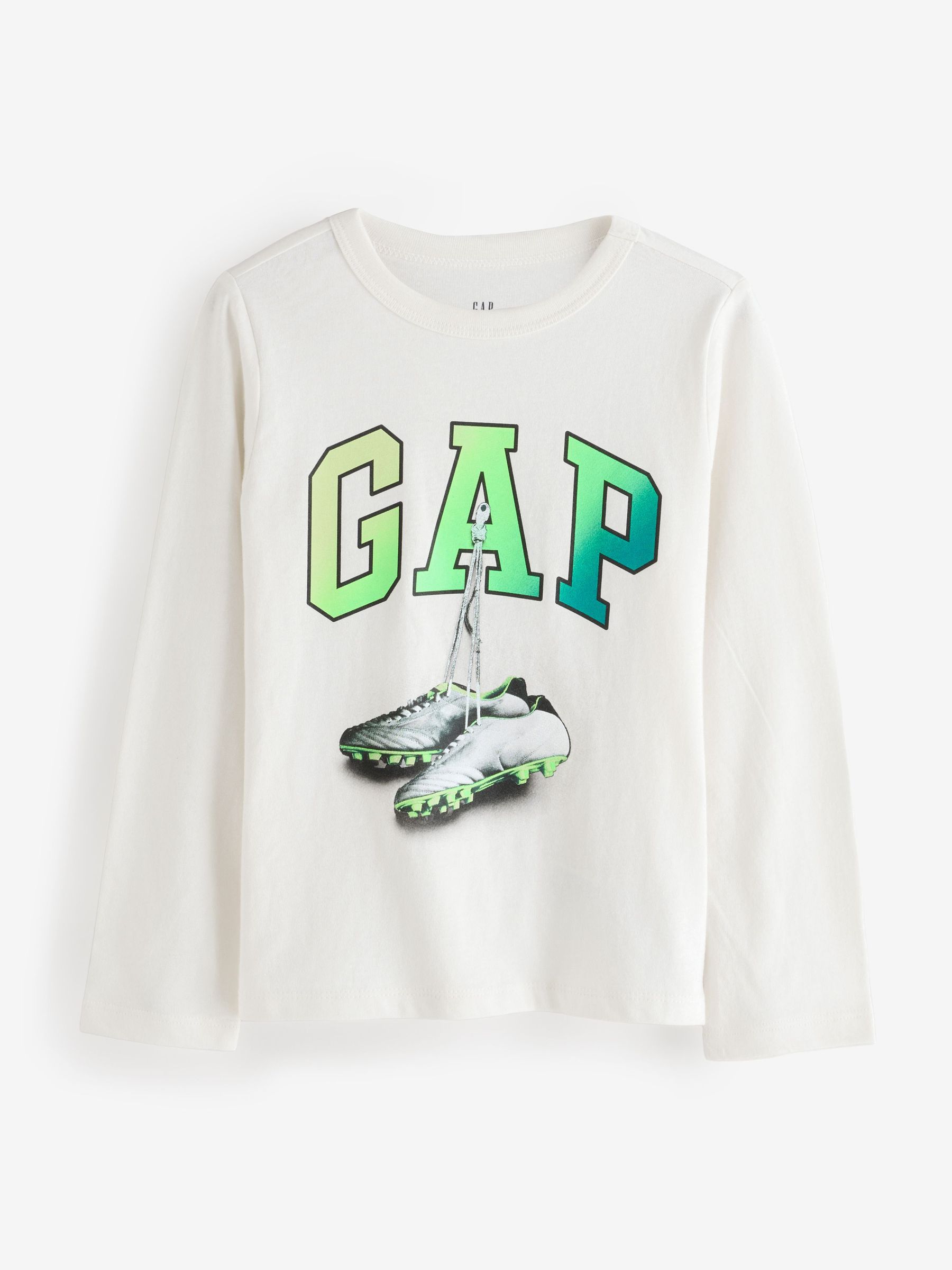 White Football Boots Logo Long Sleeve T-Shirt (G11647) | £10
