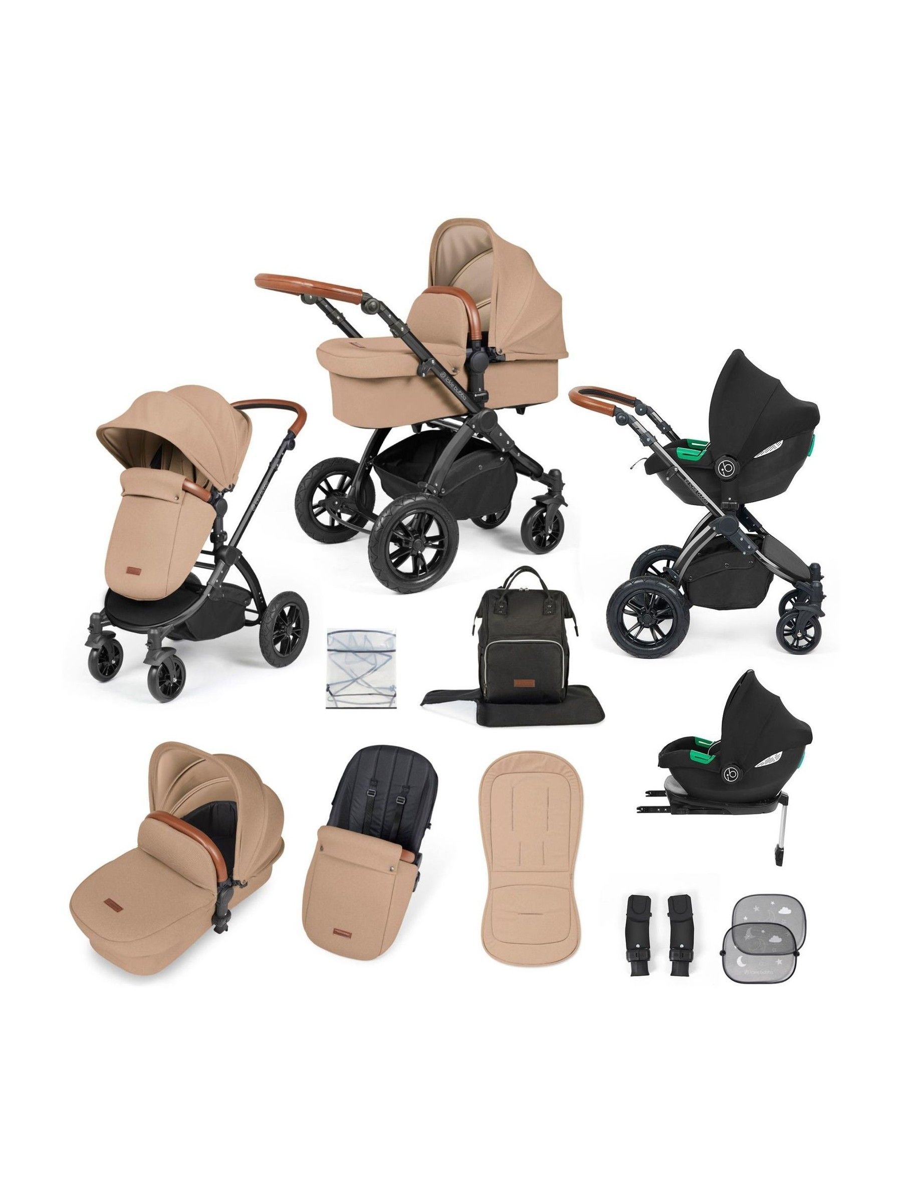 Ickle Bubba 12 Piece Desert Stomp Luxe Travel System with iSize Cirrus Car Seat (G12241) | £600