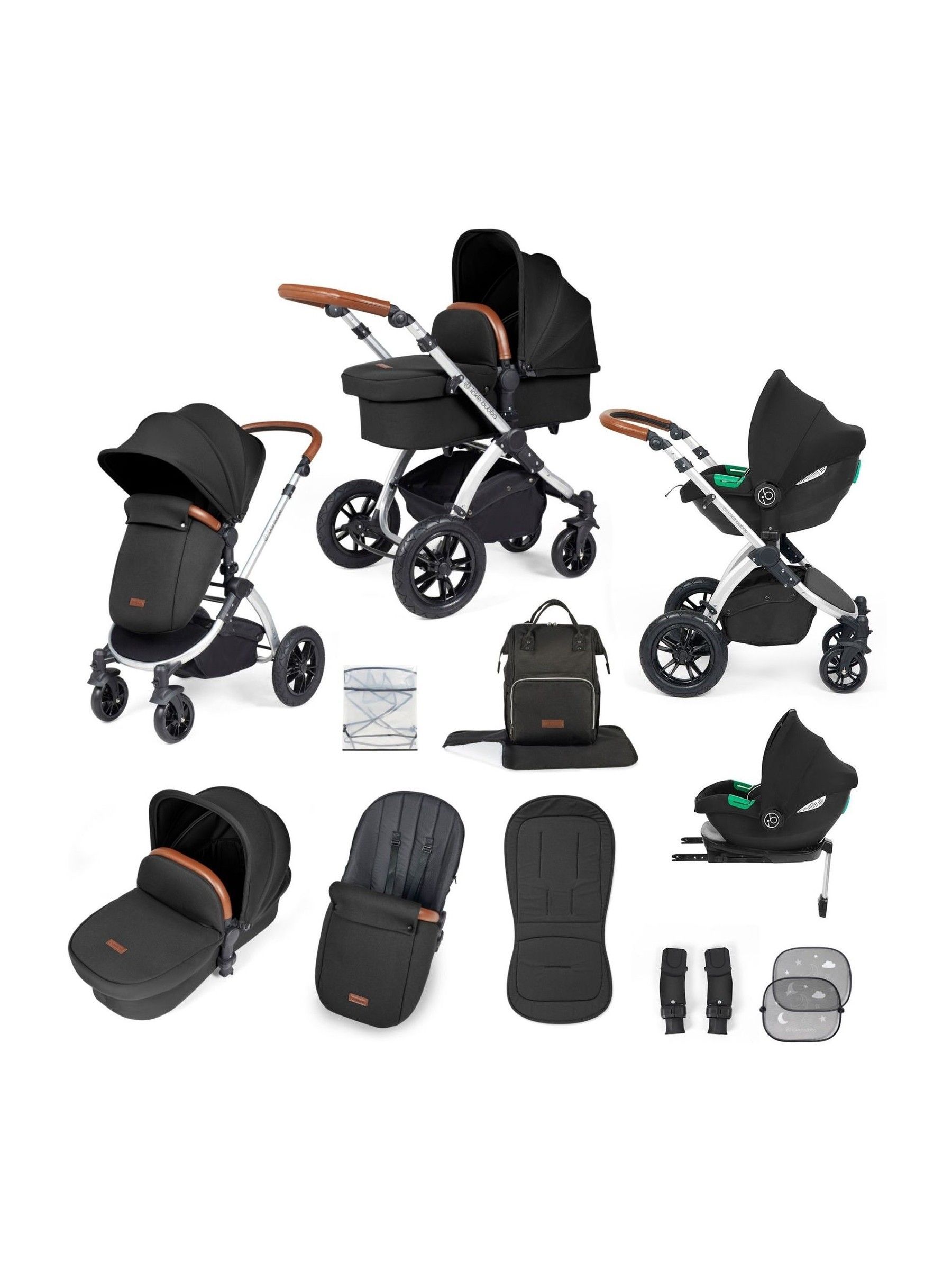 Ickle Bubba 12 Piece Midnight Stomp Luxe Travel System with iSize Cirrus Car Seat (G12244) | £600
