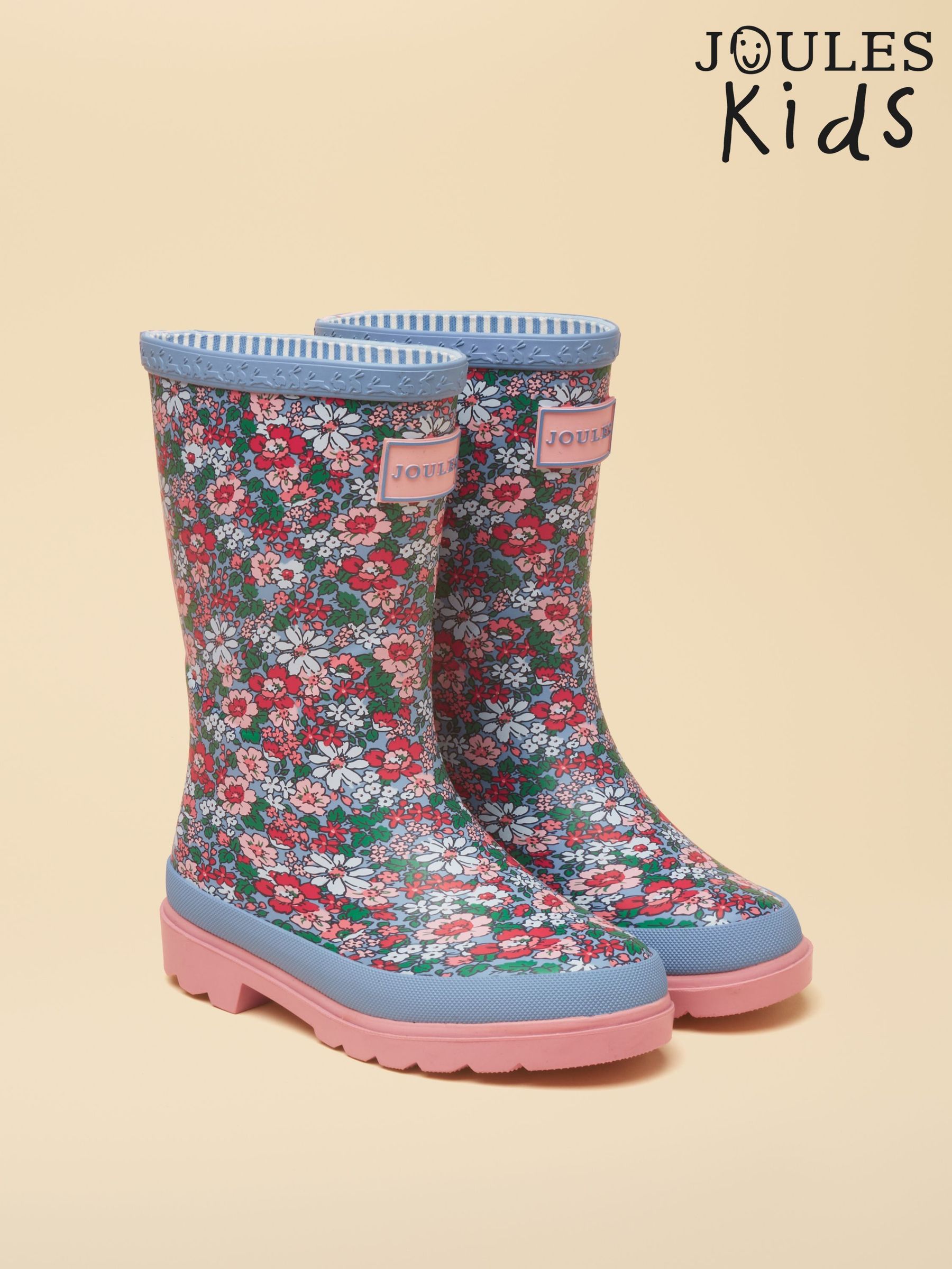 Blue Floral - Printed Wellies