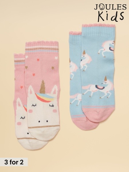 Pink Unicorn - 2 Pack Socks