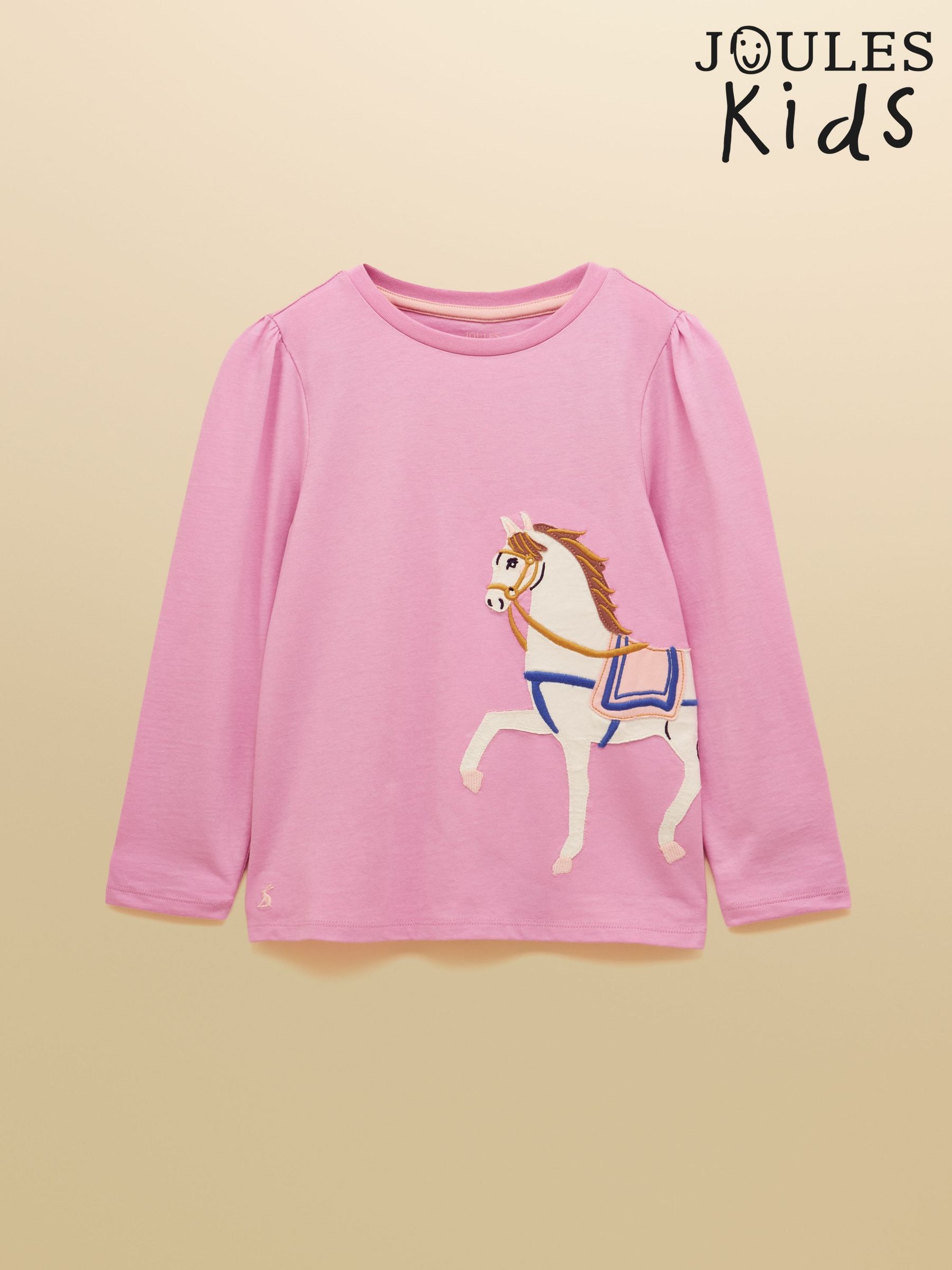Pink - Girls' Pink Applique Long Sleeve Top