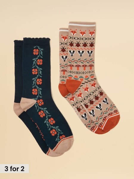 Oat Woodland - Cotton Blend Socks 2 Pack