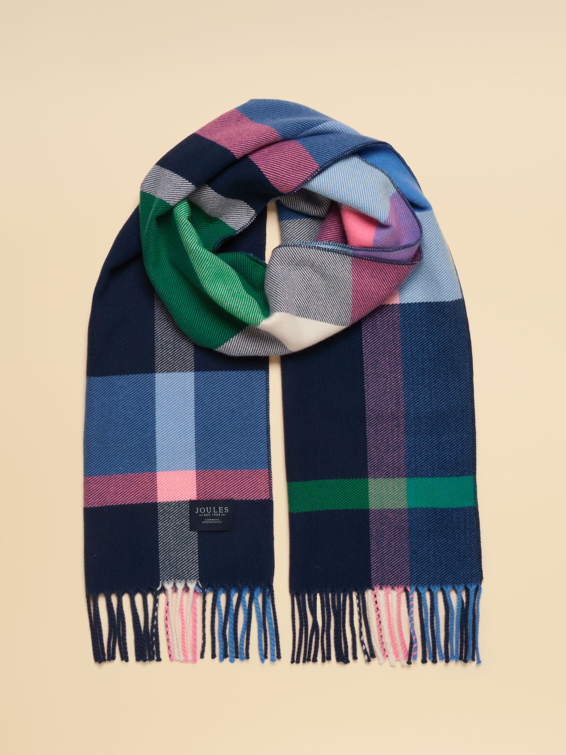 Navy & Pink Check - Scarf