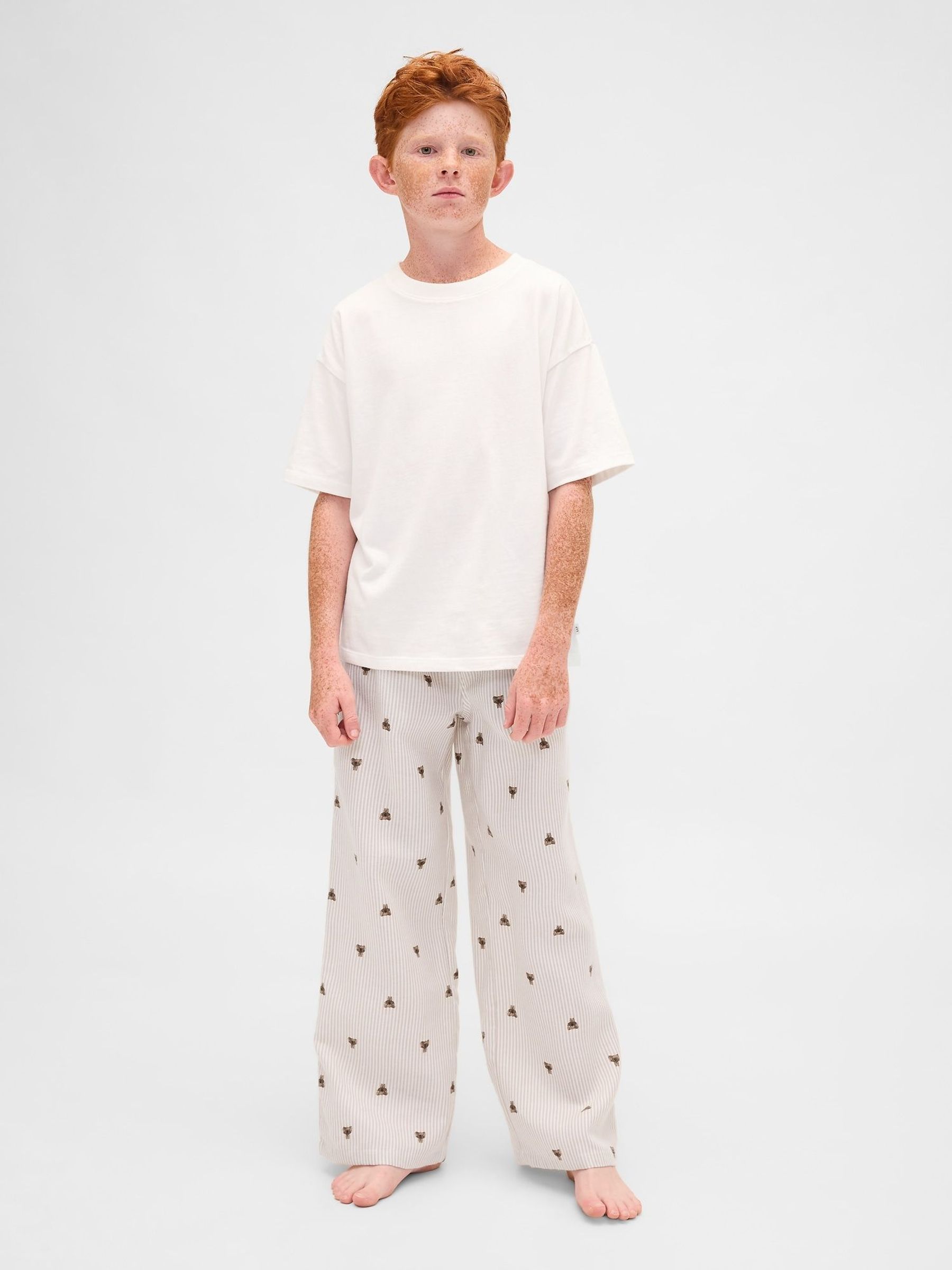 Beige Stripe Matching Family Flannel Pyjama Bottoms (G14560) | £18