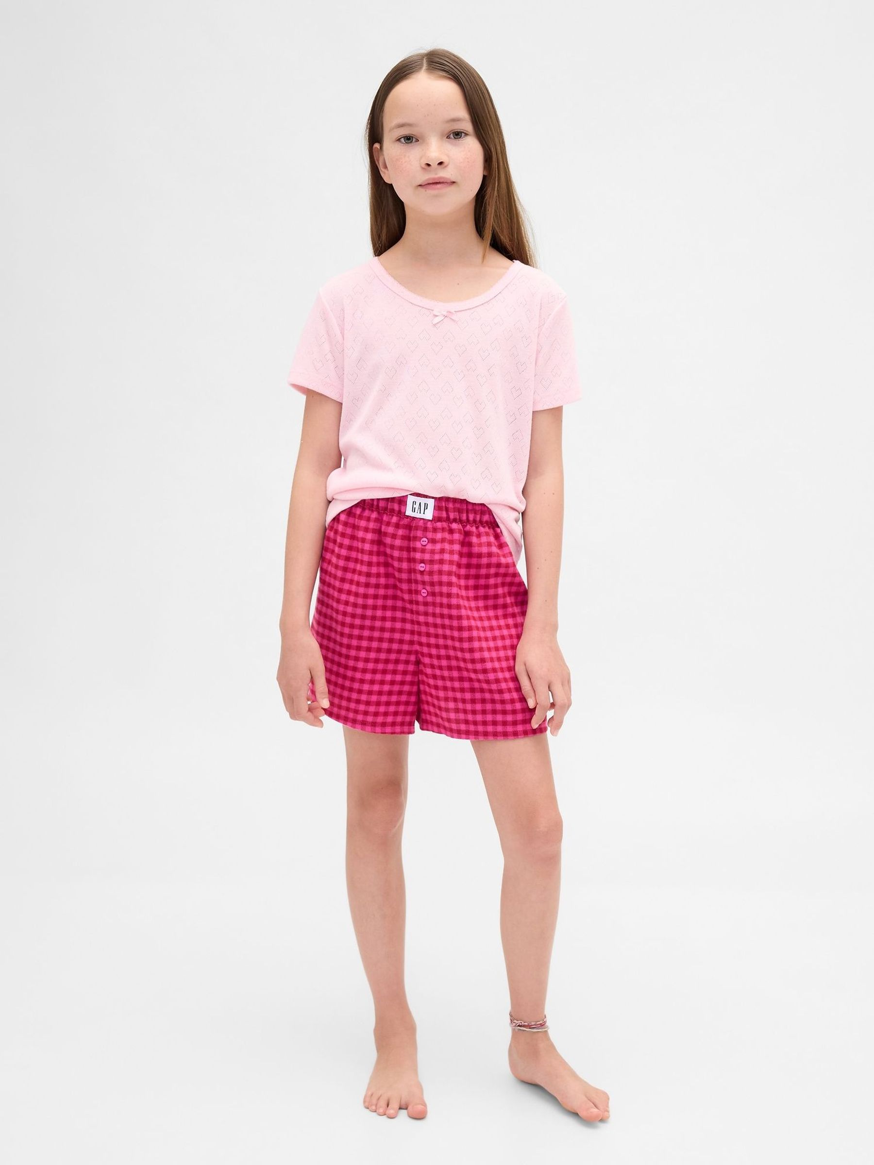 Pink Flannel Pyjama Boxer Shorts (G14563) | £12