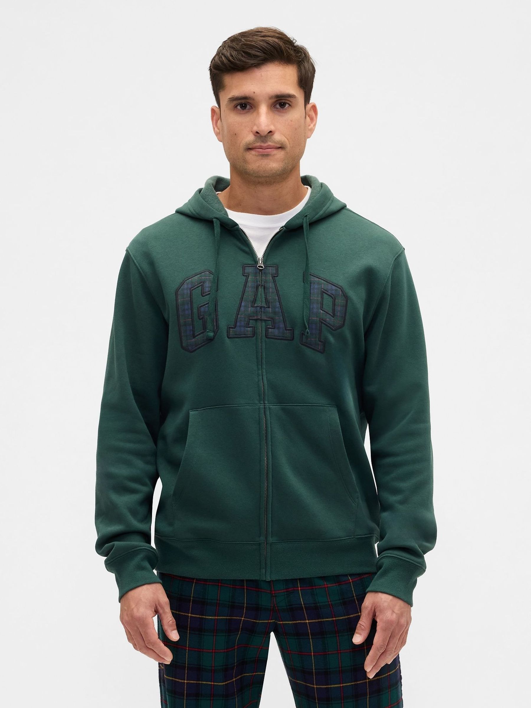 Green Relaxed Logo Zip Hoodie (G14568) | £40