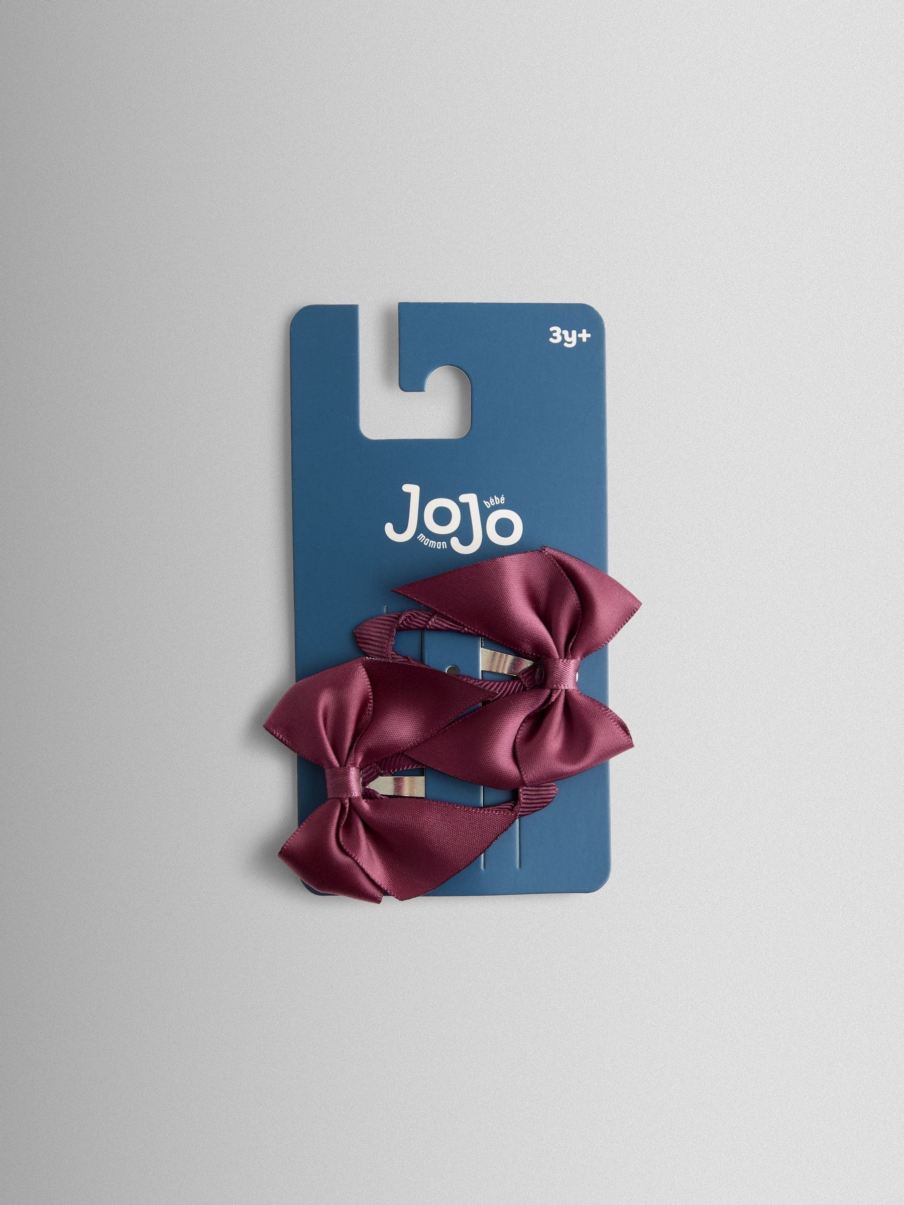 Burgundy Satin Bow Clips 2 Pack (G15354) | £6