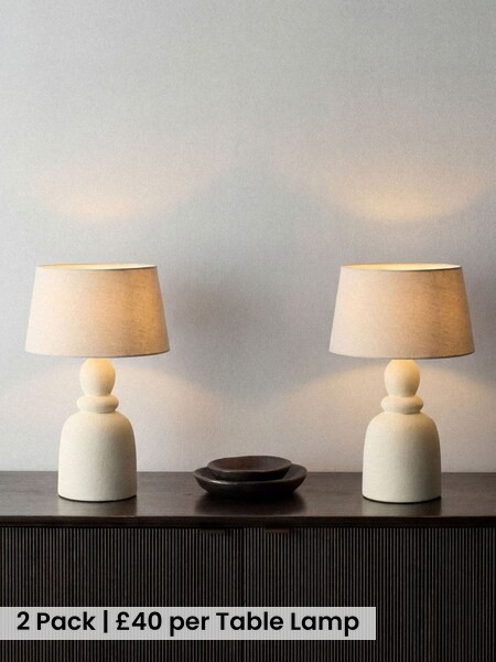 The Set 2 Pack Textured Ceramic Table Lamp
