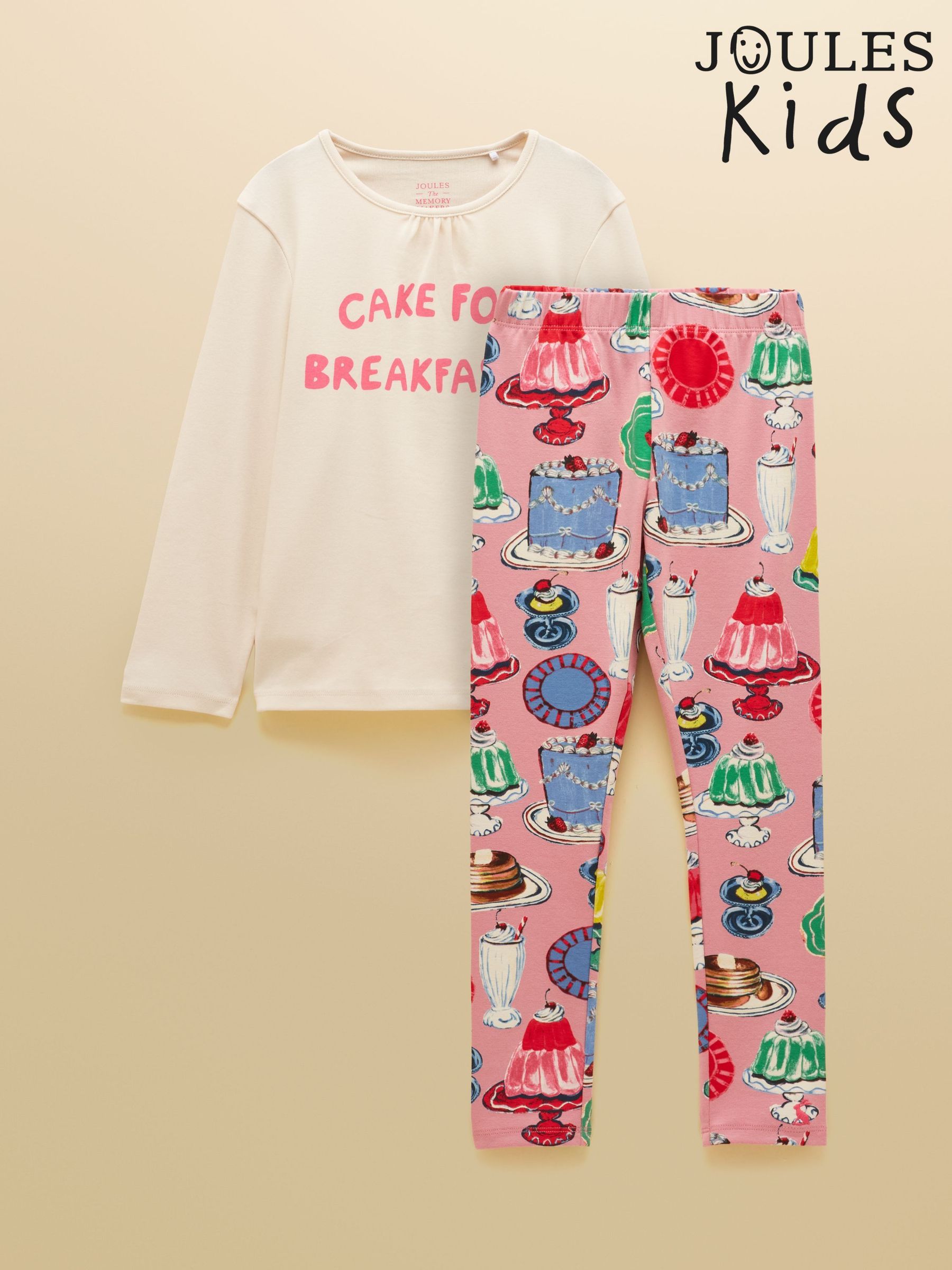 Cream & Pink - Long Sleeve Pyjama Set