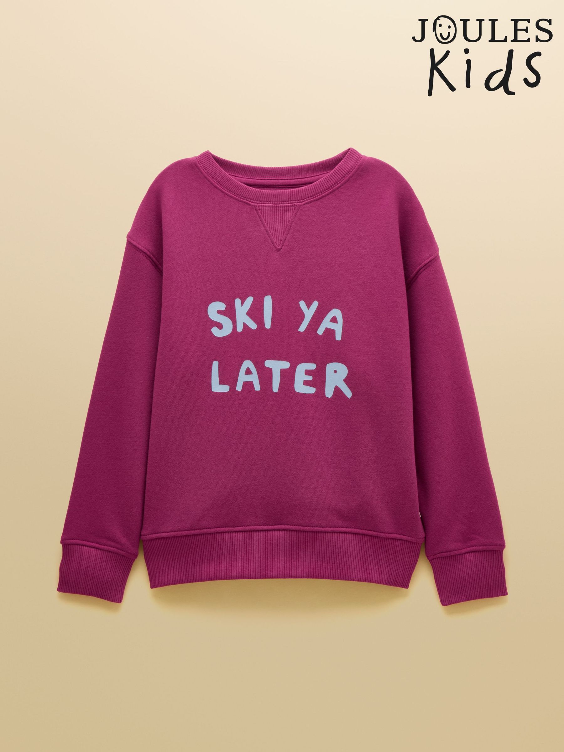 Purple - Slogan Crew Neck Sweatshirt