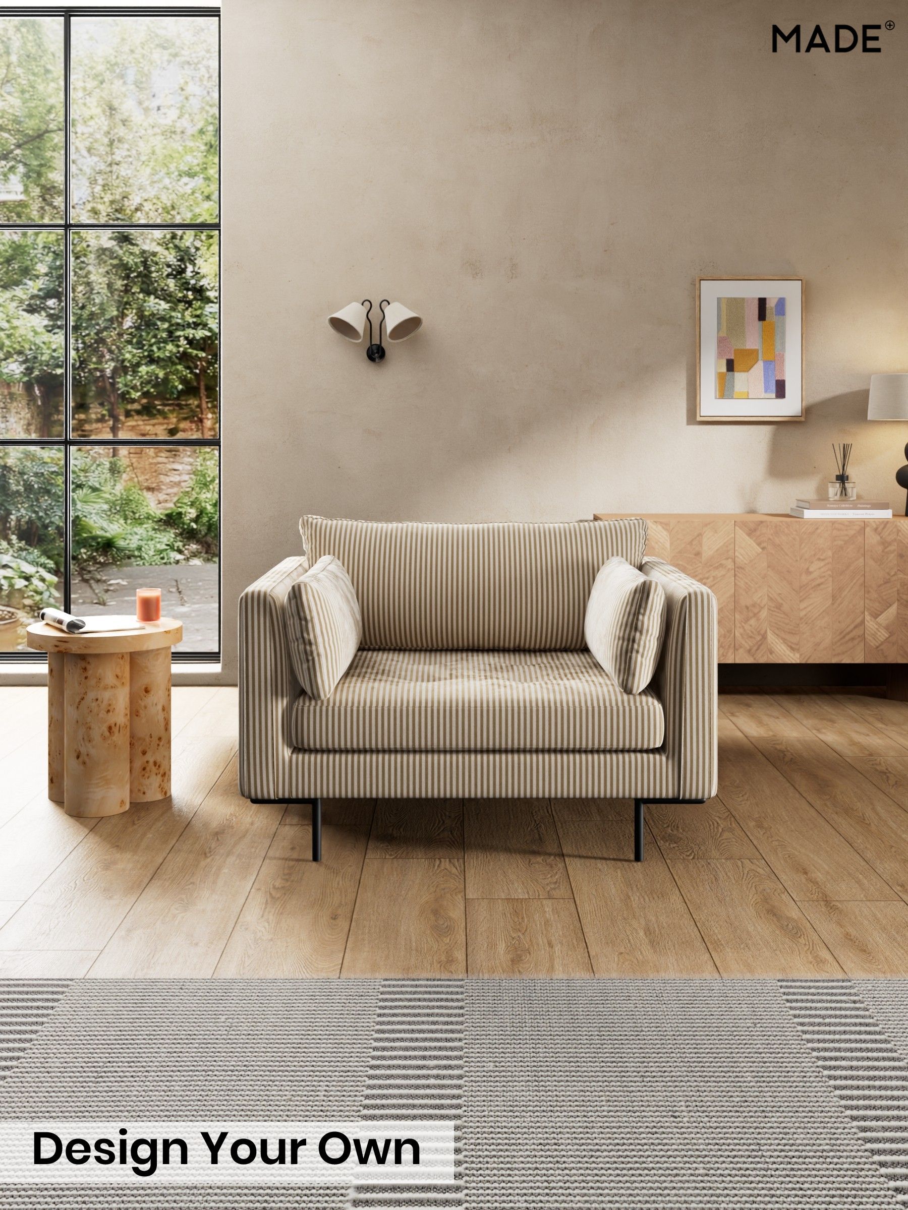 Velvet Stripe/Beige Natural - Harlow By Made