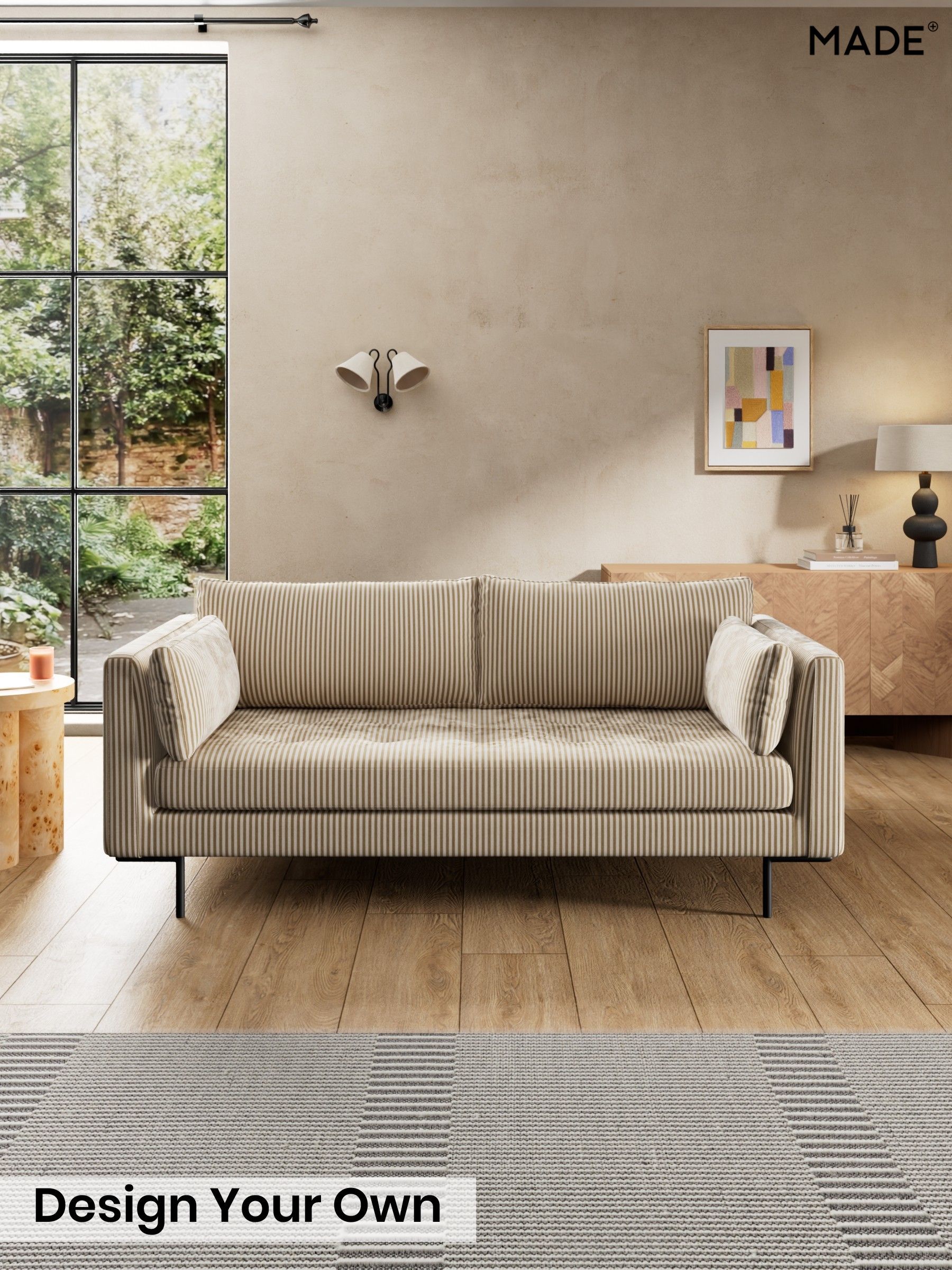 Velvet Stripe/Beige Natural - Harlow By Made