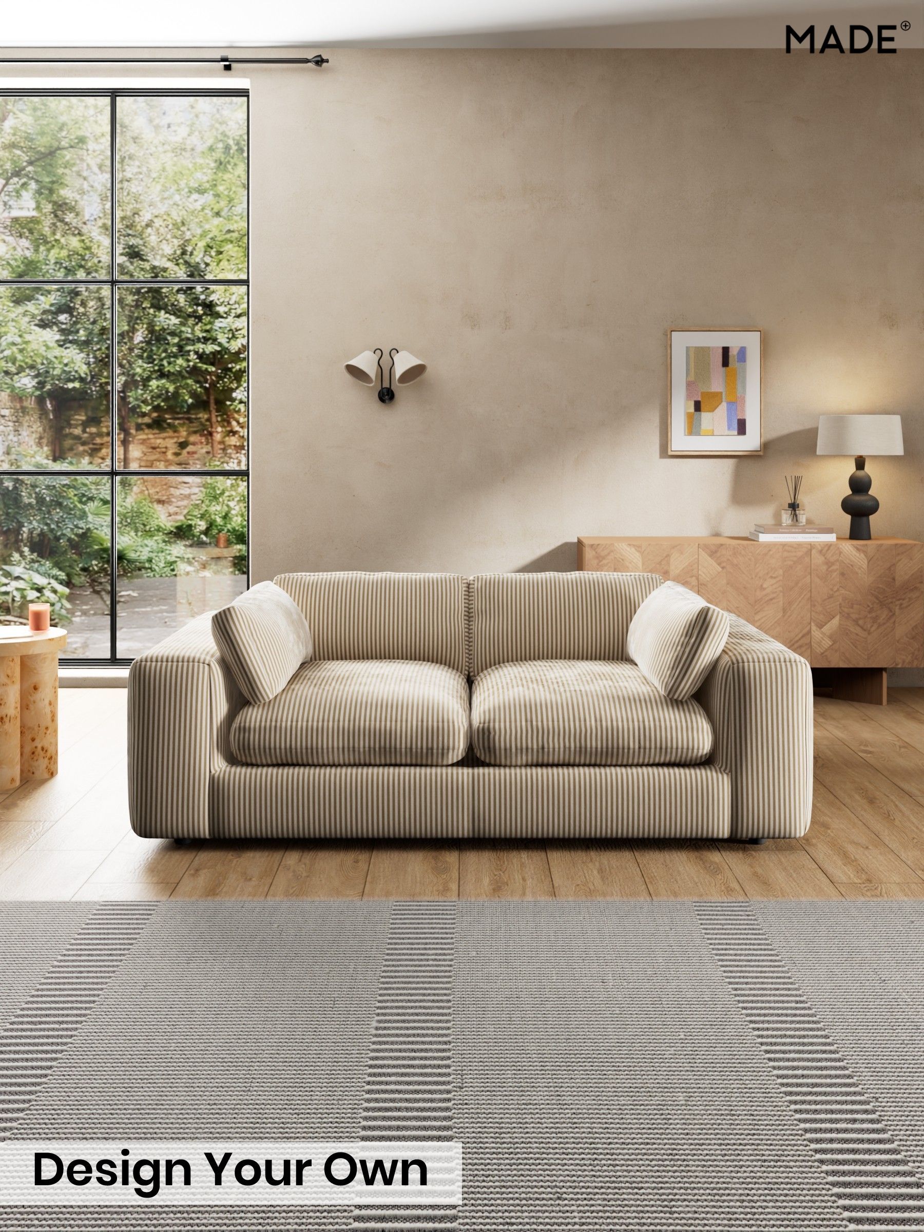 Velvet Stripe/Beige Natural - Alec By Made