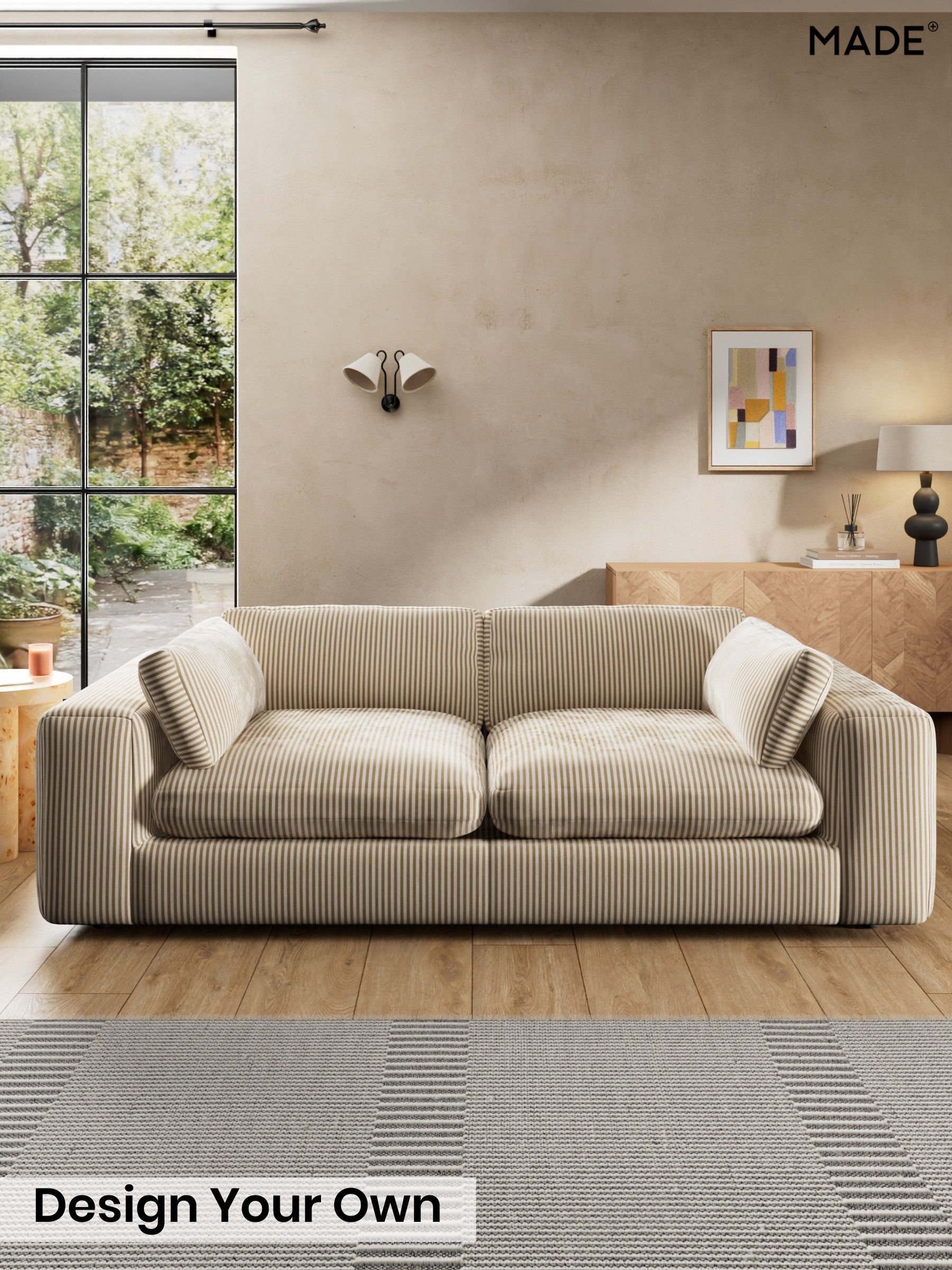 Velvet Stripe/Beige Natural - Alec By Made
