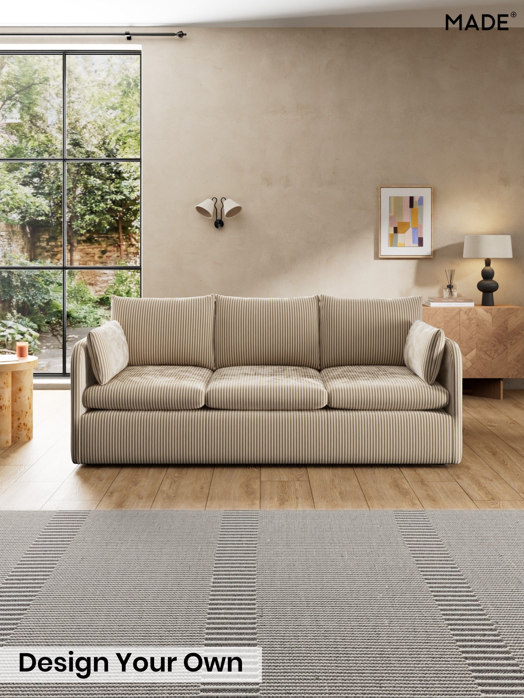 Velvet Stripe/Beige Natural - Jackson By Made