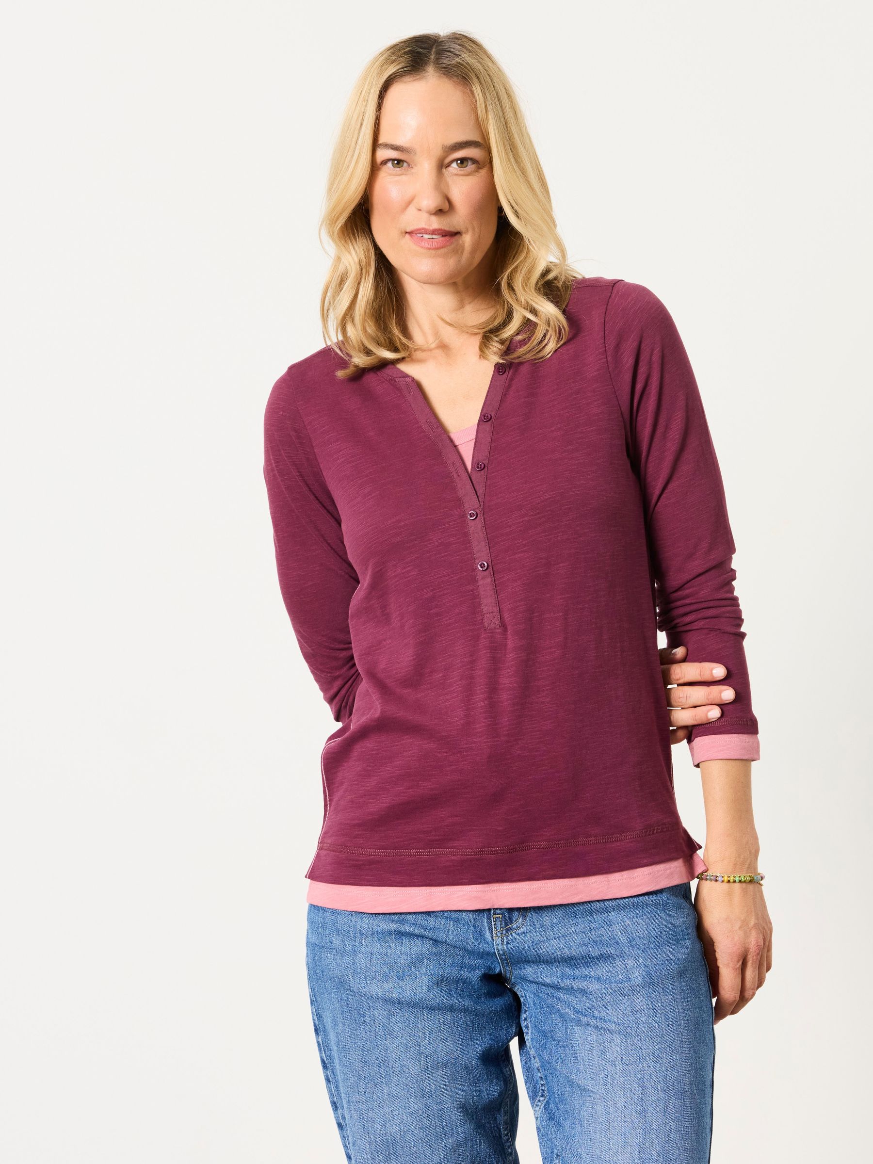 Plum Purple - Henley Top