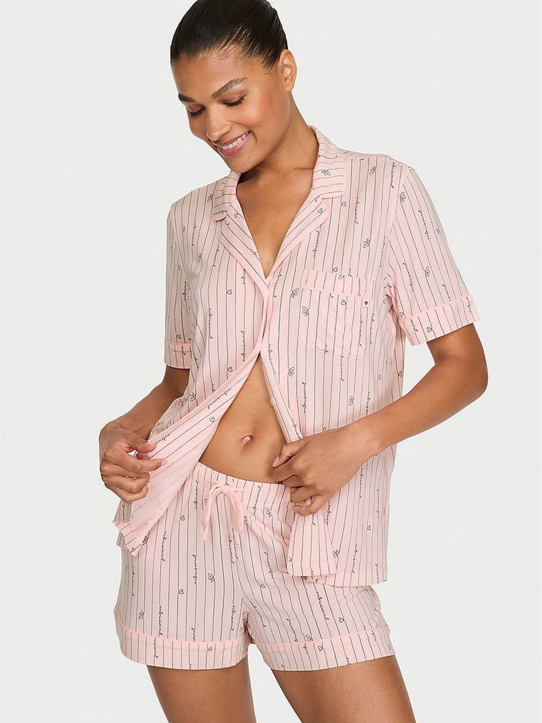 Angel Pink Script - Modal Short Pyjamas Set