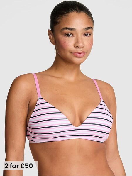 Pink Lollipop Stripe - Non Wired Lightly Lined Bra