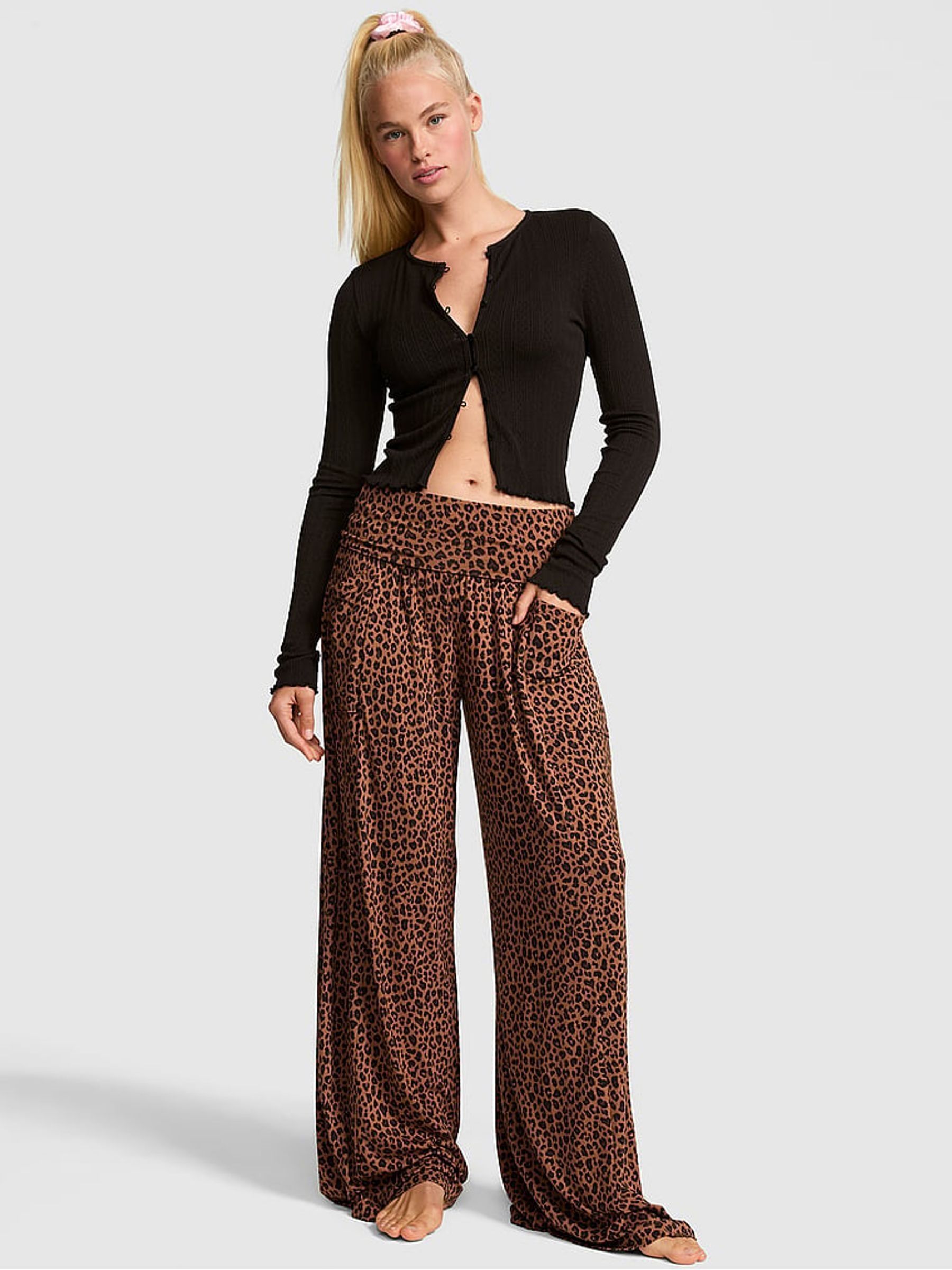 Leopard Brown - Long Modal Pyjamas Bottoms
