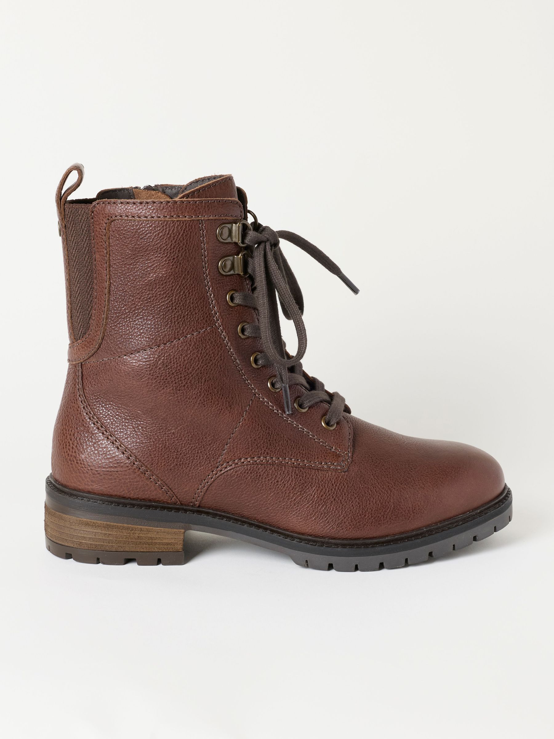 Chocolate Brown - Marlow Leather Wide Fit Ankle Boots