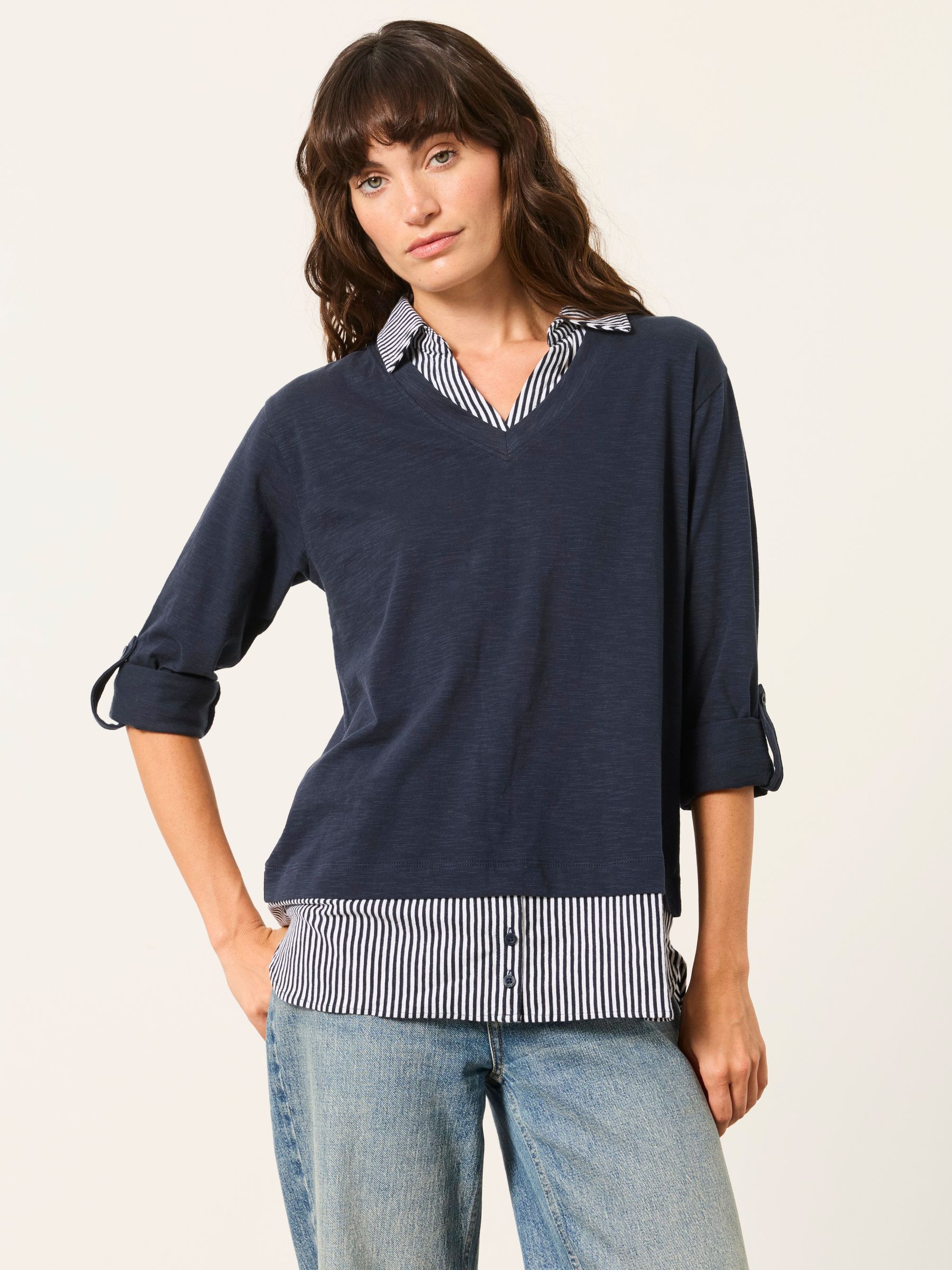 Navy - 2in1 Jersey Shirt