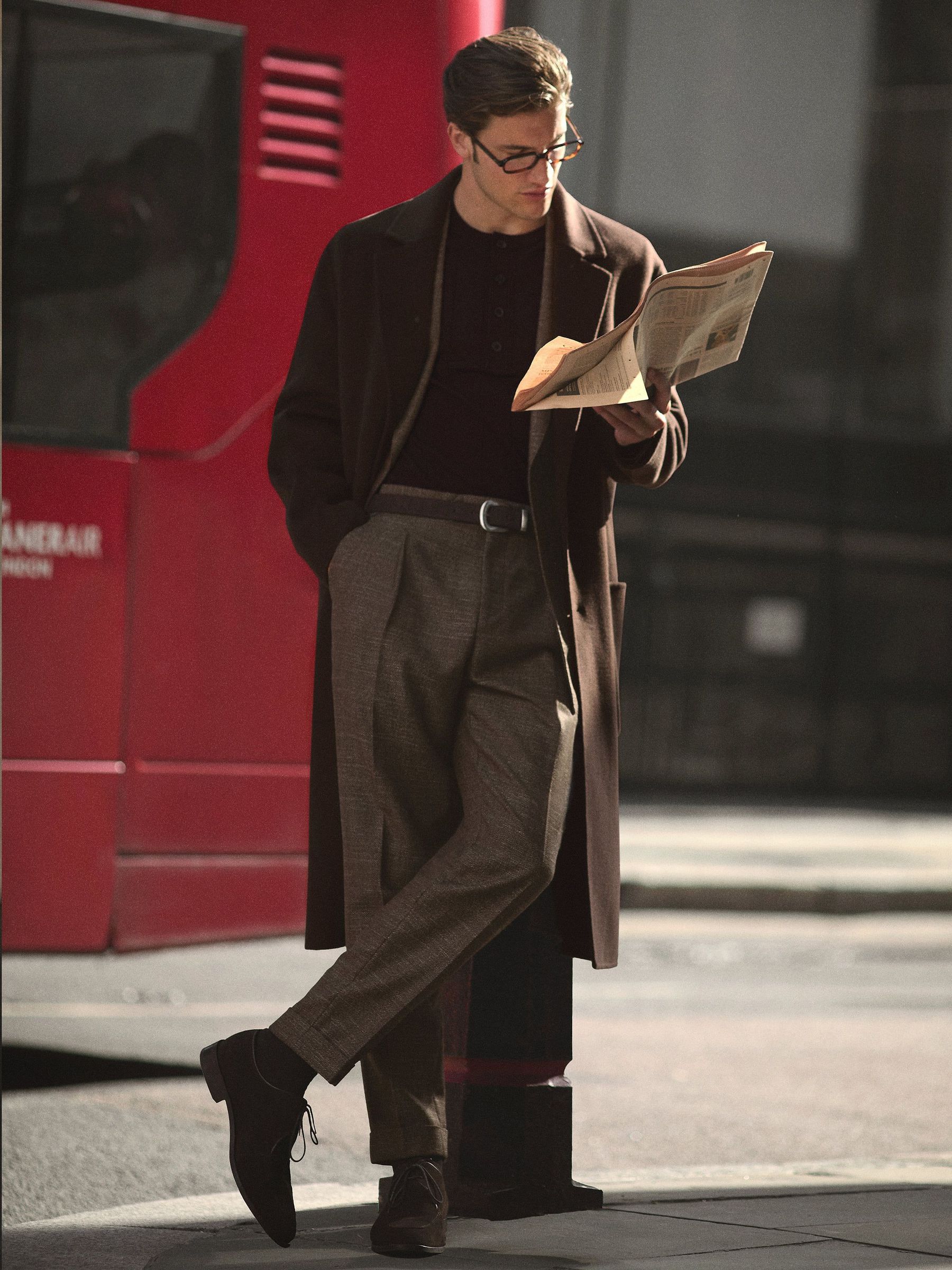Brown - Regular Wool-blend Herringbone Suit Trousers Classic-fit