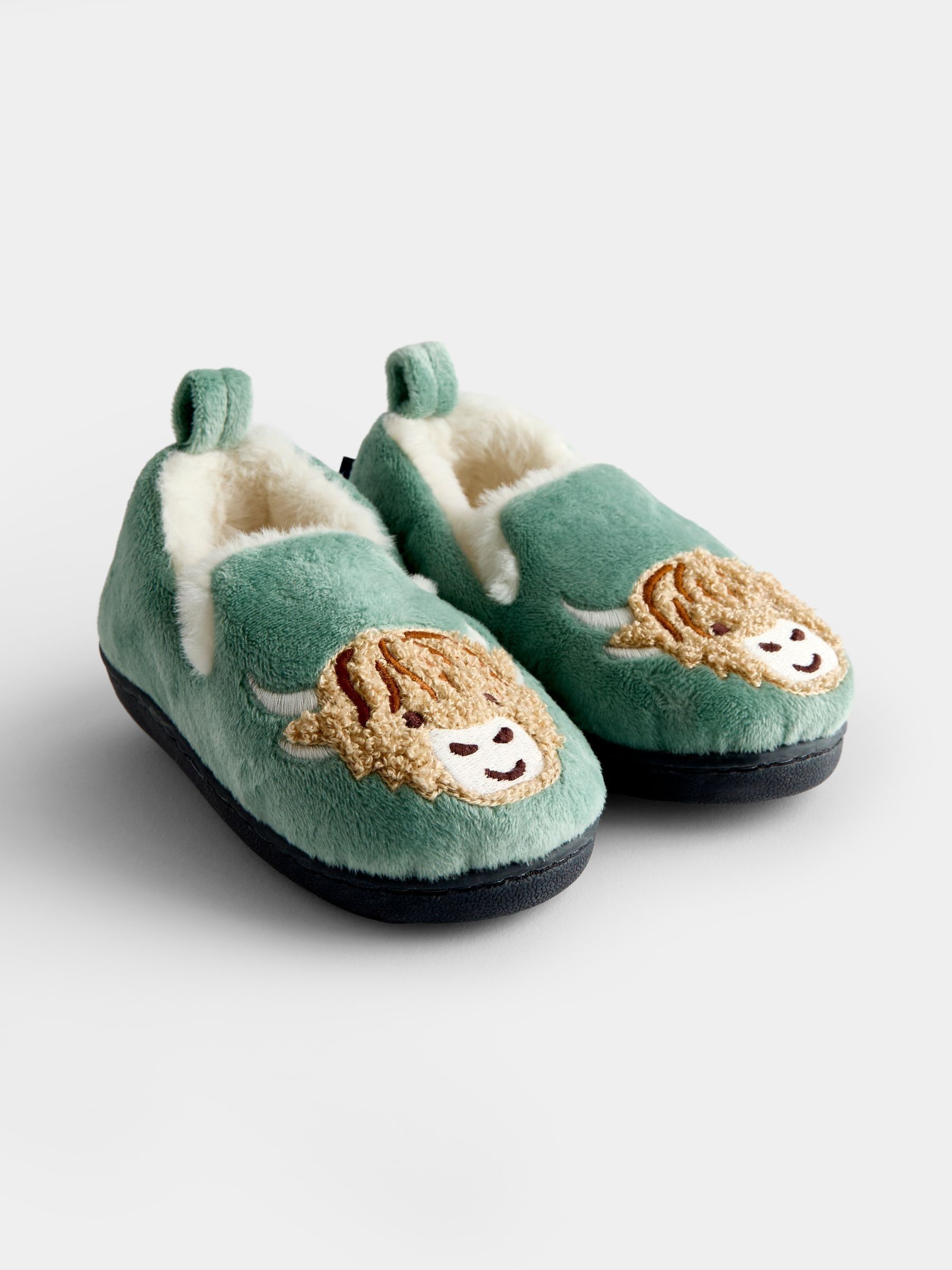Green Highland Cow - Highland Cow Bootie Slippers