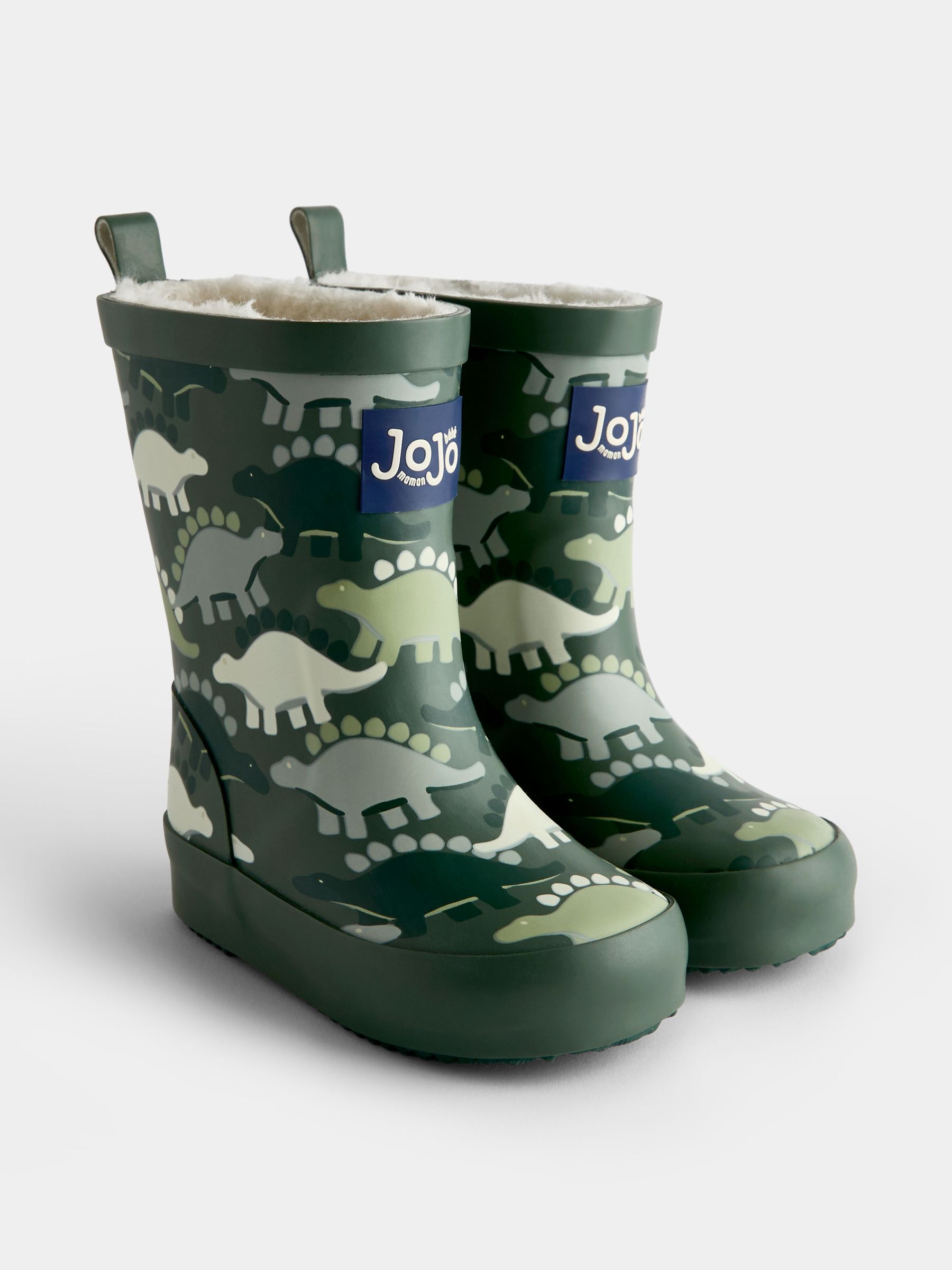 Green Dinosaur - Cosy Lined Wellies