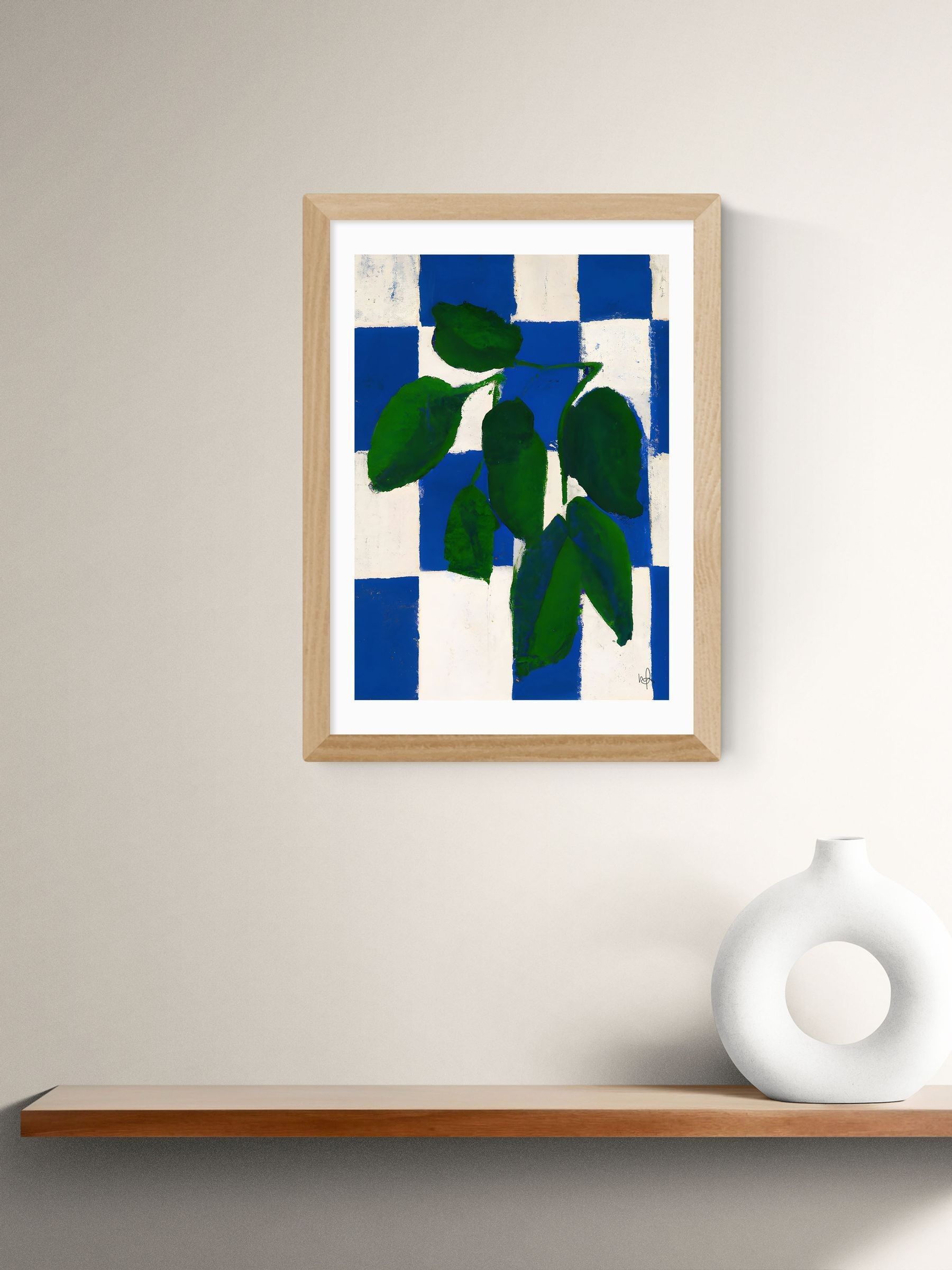 East End Prints Checkered Greenery Wall Art Print By Merel Takken