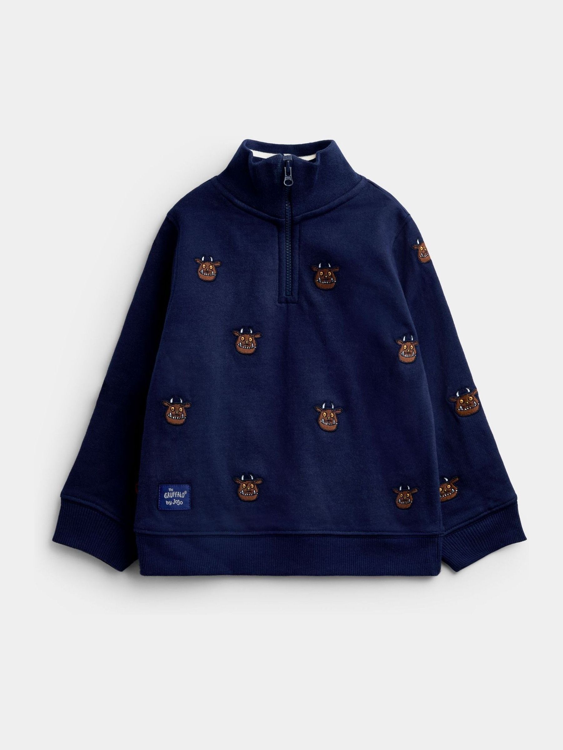 Navy Blue - The Gruffalo Appliqué Half-zip Sweatshirt
