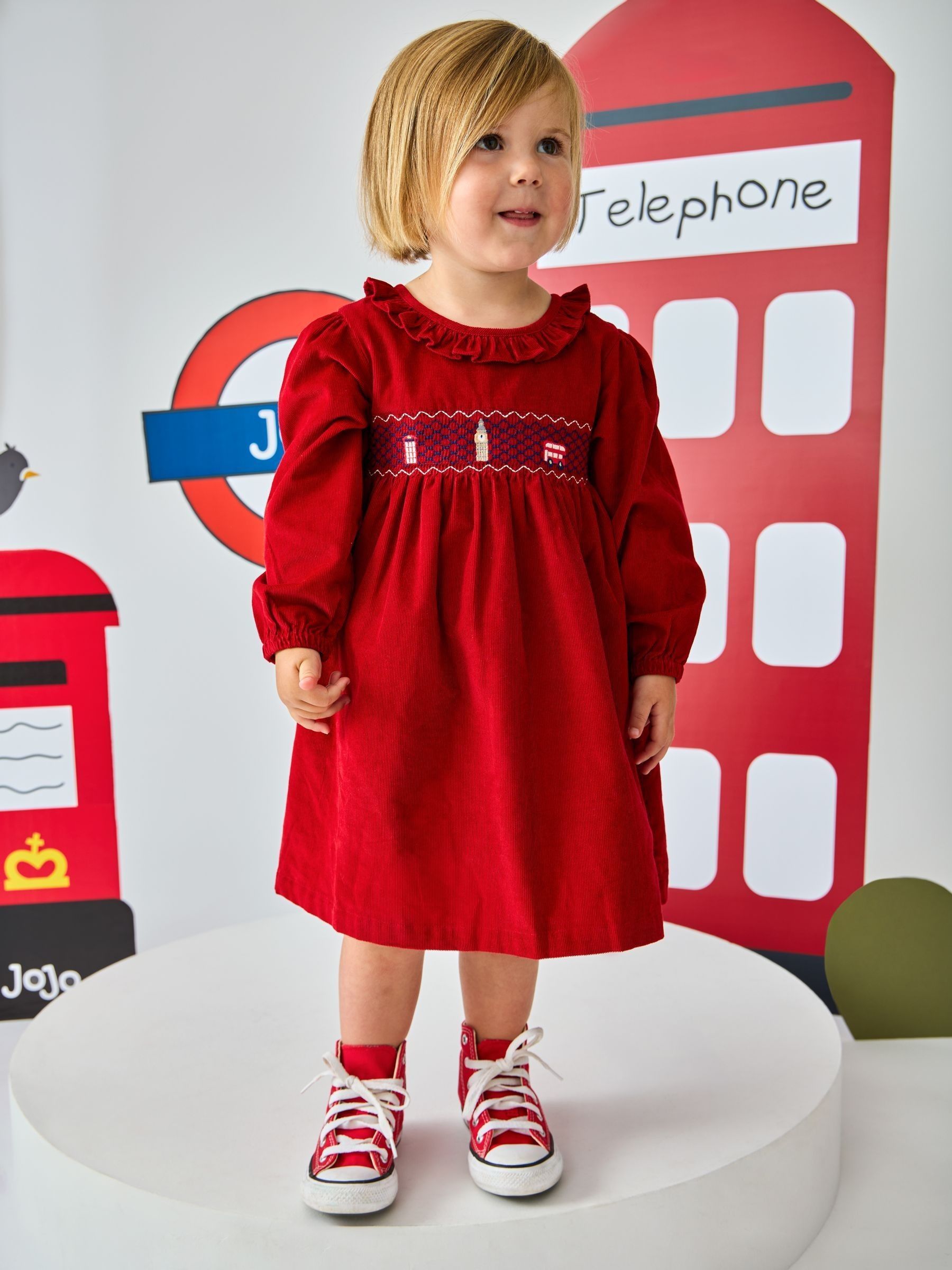 Dark Red London - Smocked Dress