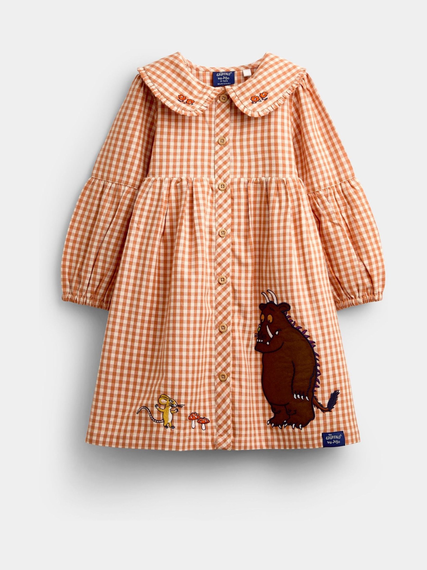 Rust Orange Gingham - The Gruffalo Button Through Dress