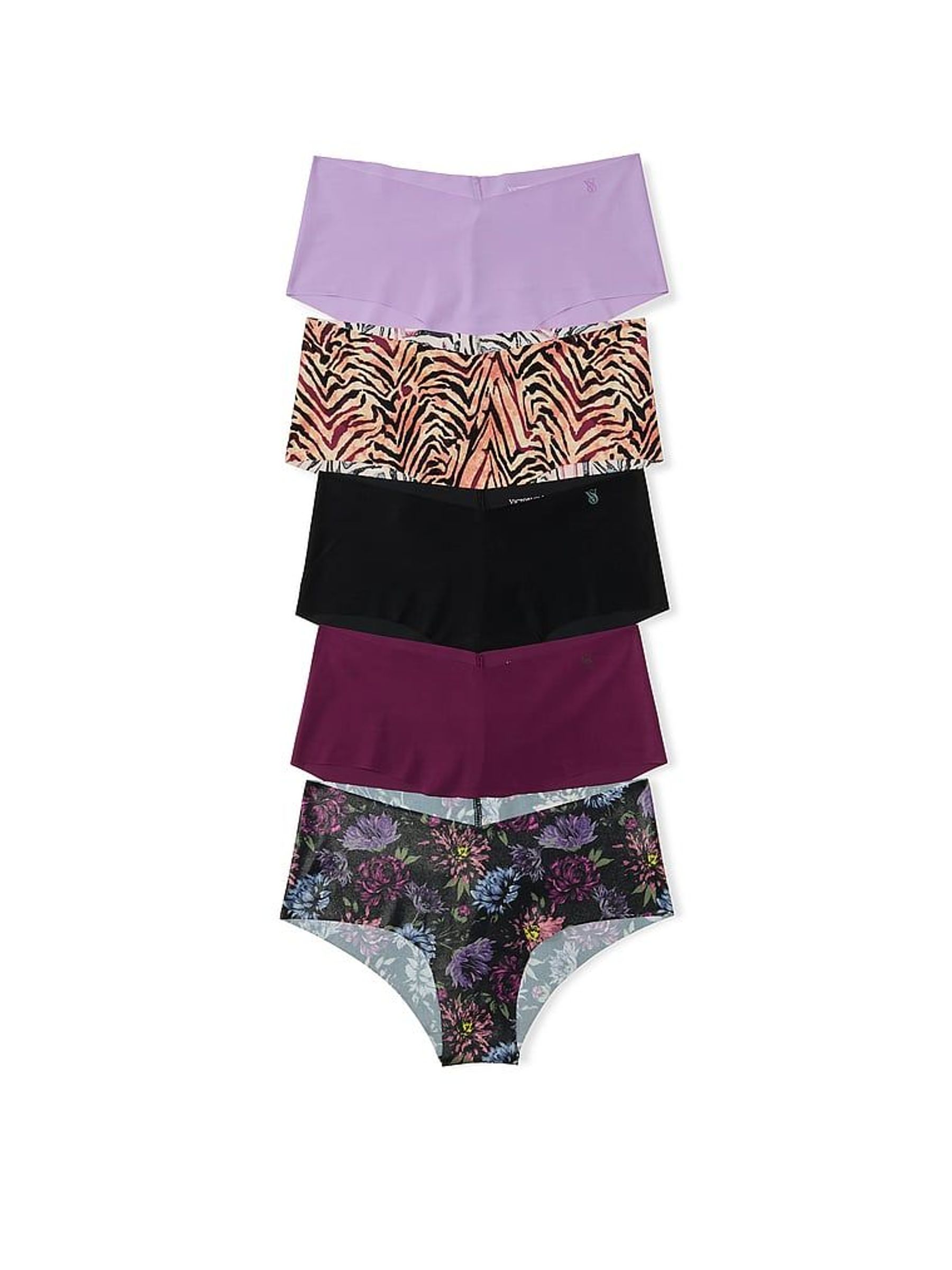 Purple/Tiger/Black/Floral - Cheeky 5 Pack Knickers