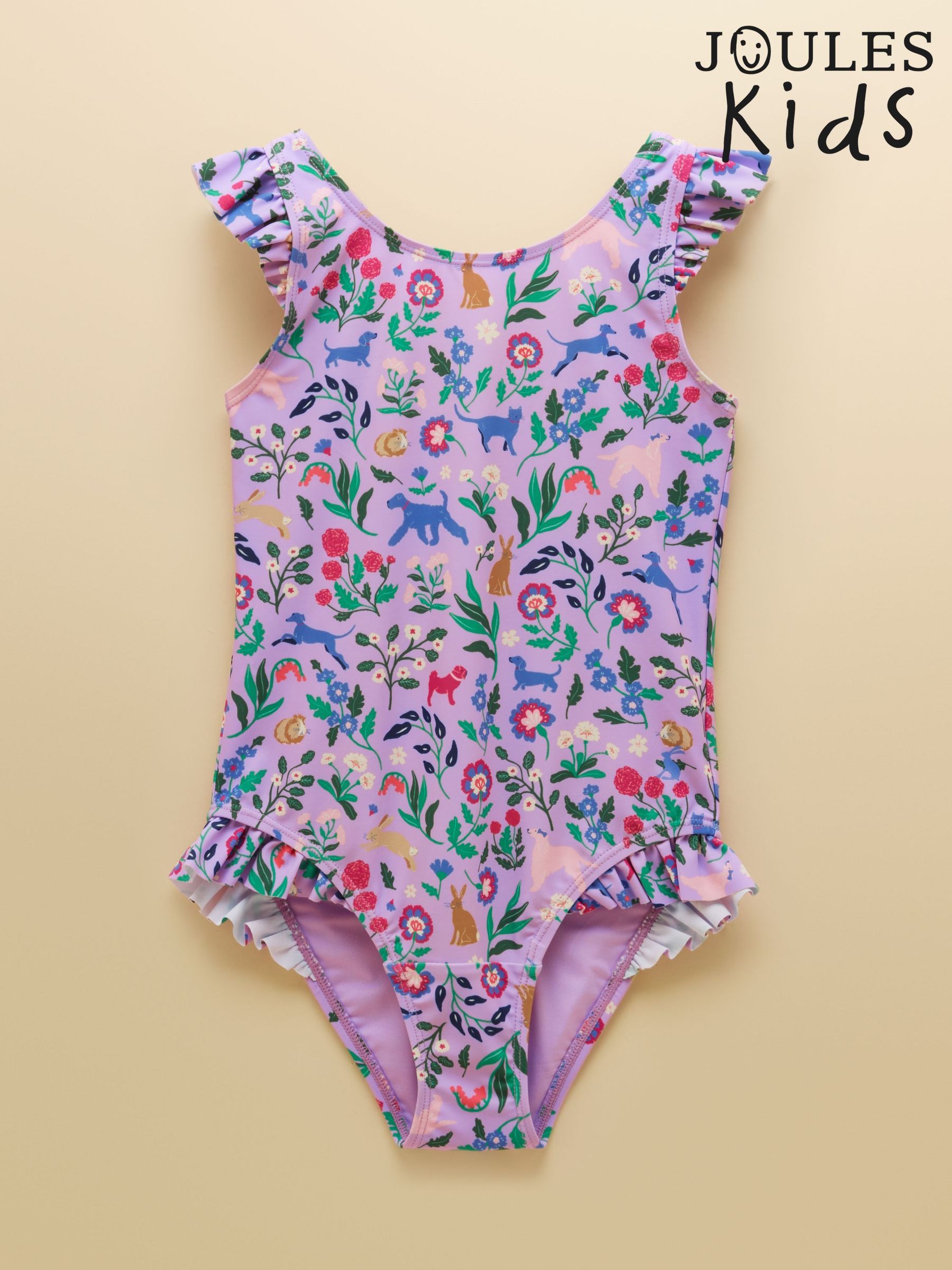 Lilac Dog Floral - Swimming Costume