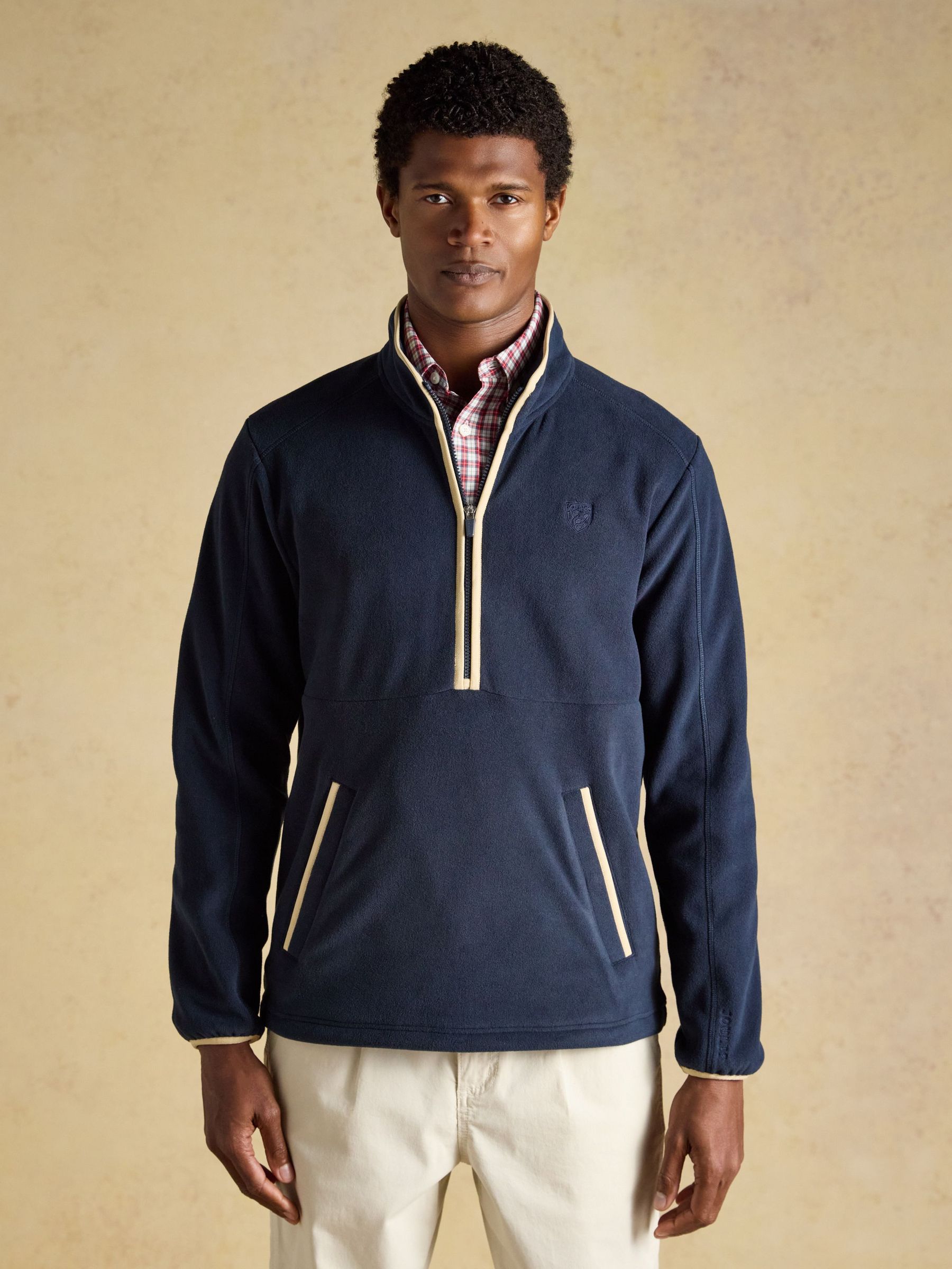 Navy - Regular Lightweight Half Zip Fleece