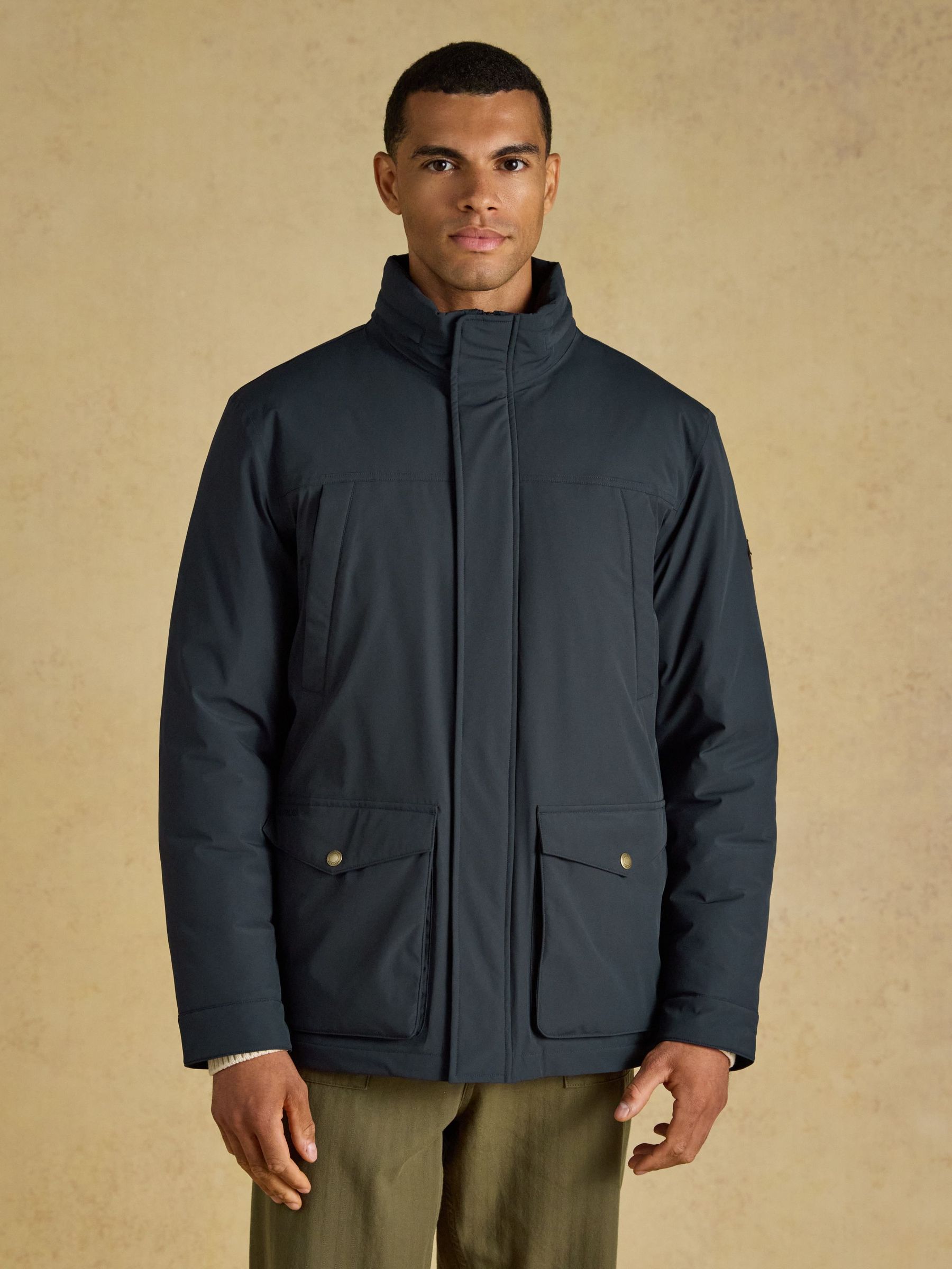 Navy - Regular Waterproof Padded Field Coat
