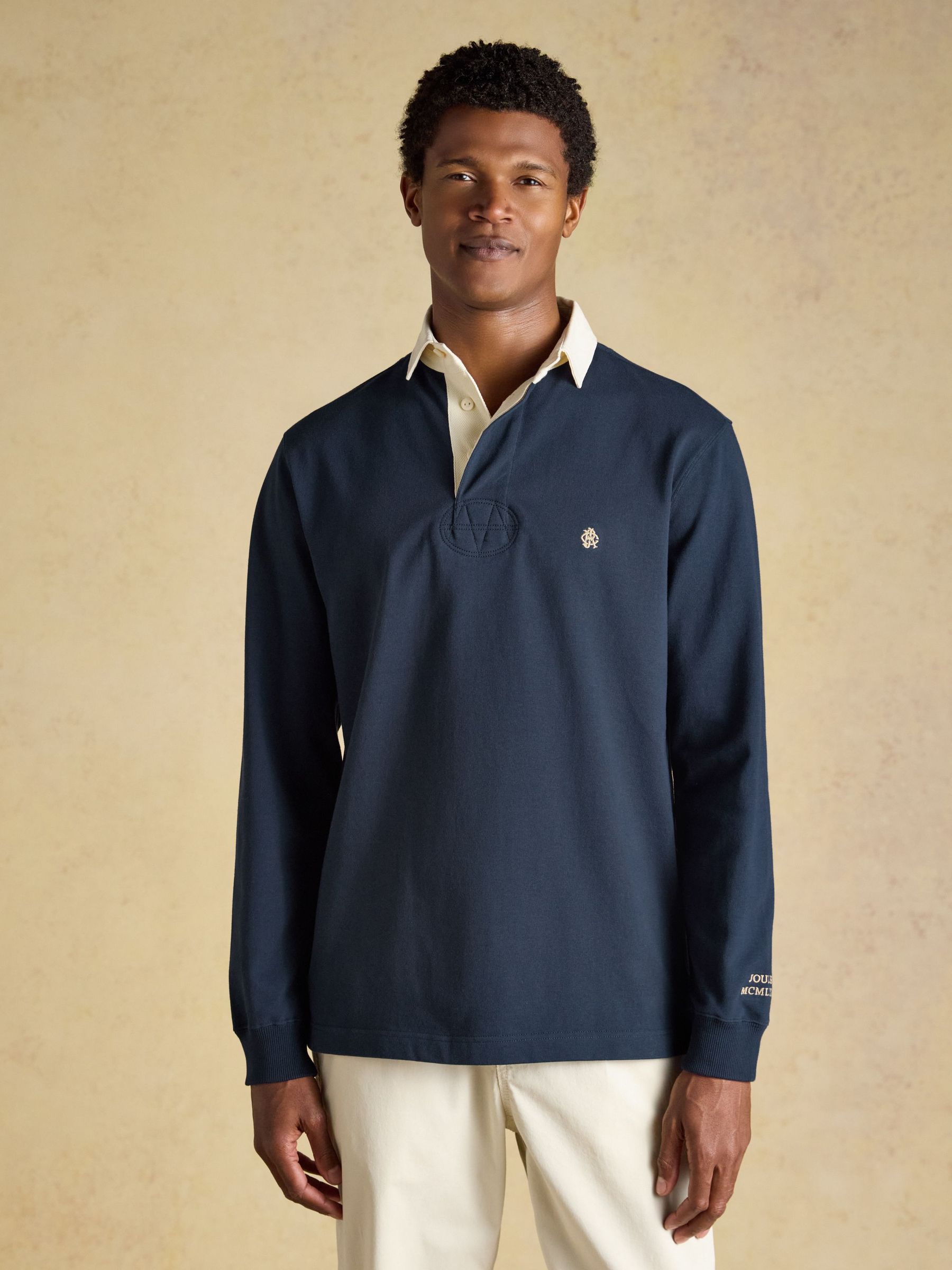 Navy - Regular Rugby Club Long Sleeve Plain Shirt