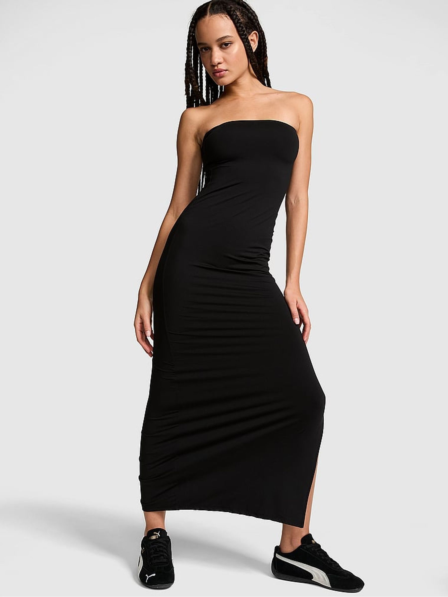 Black - Strapless Maxi Dress