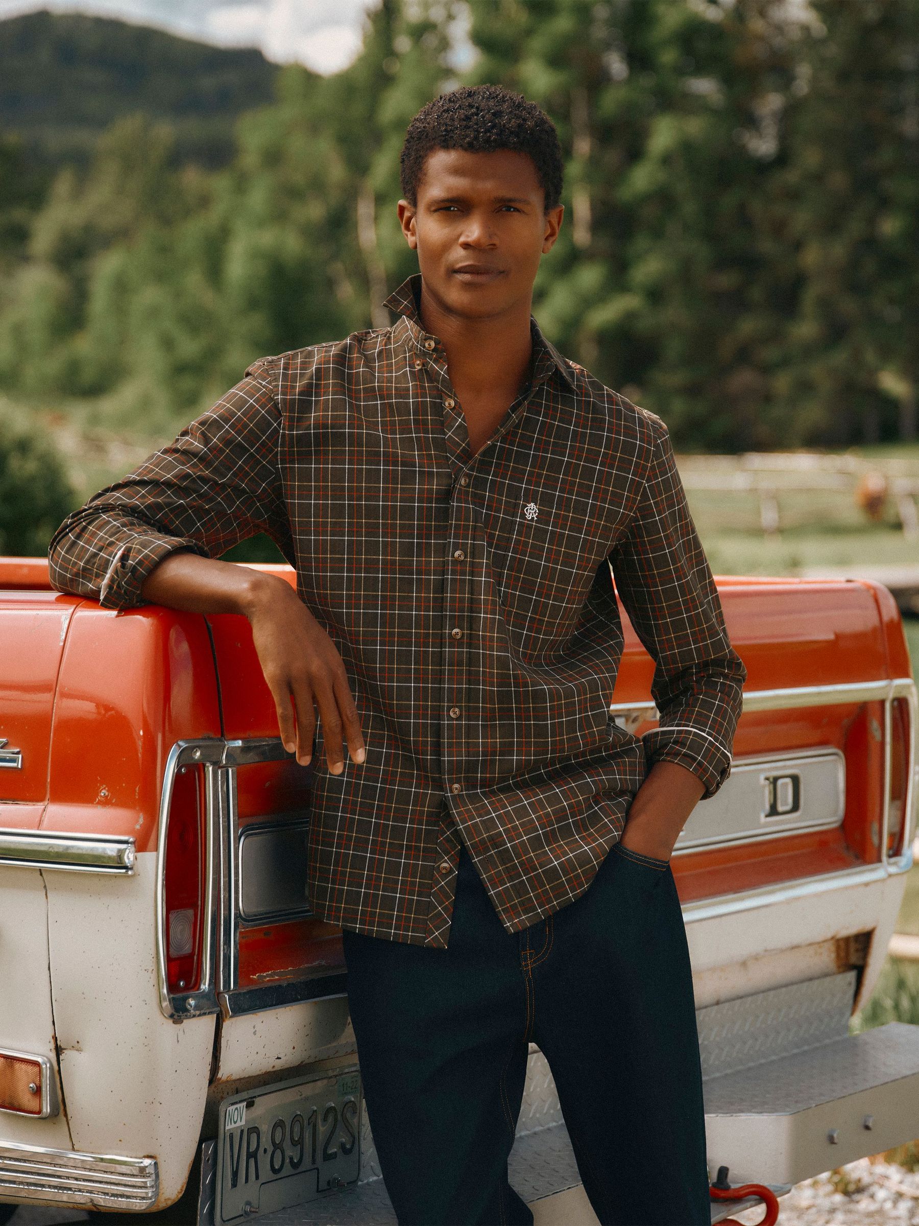 Green - Regular Checked Classic Fit Cotton Oxford Shirt