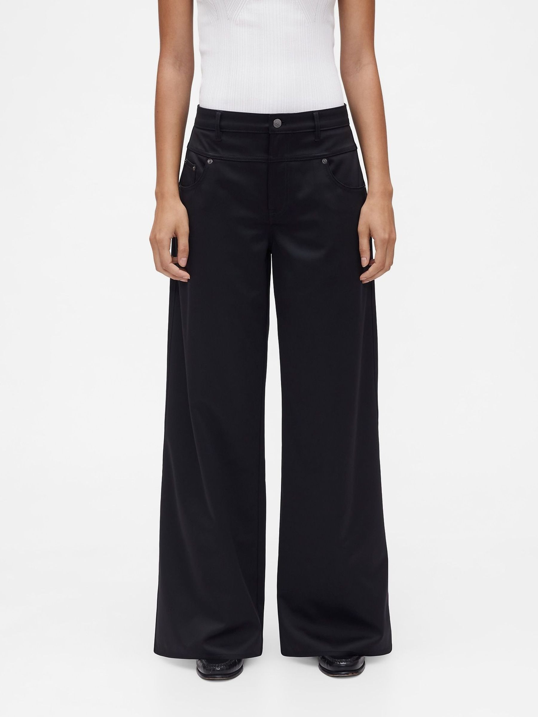 GapStudio Black Low Rise Satin Baggy Trousers (G49206) | £95