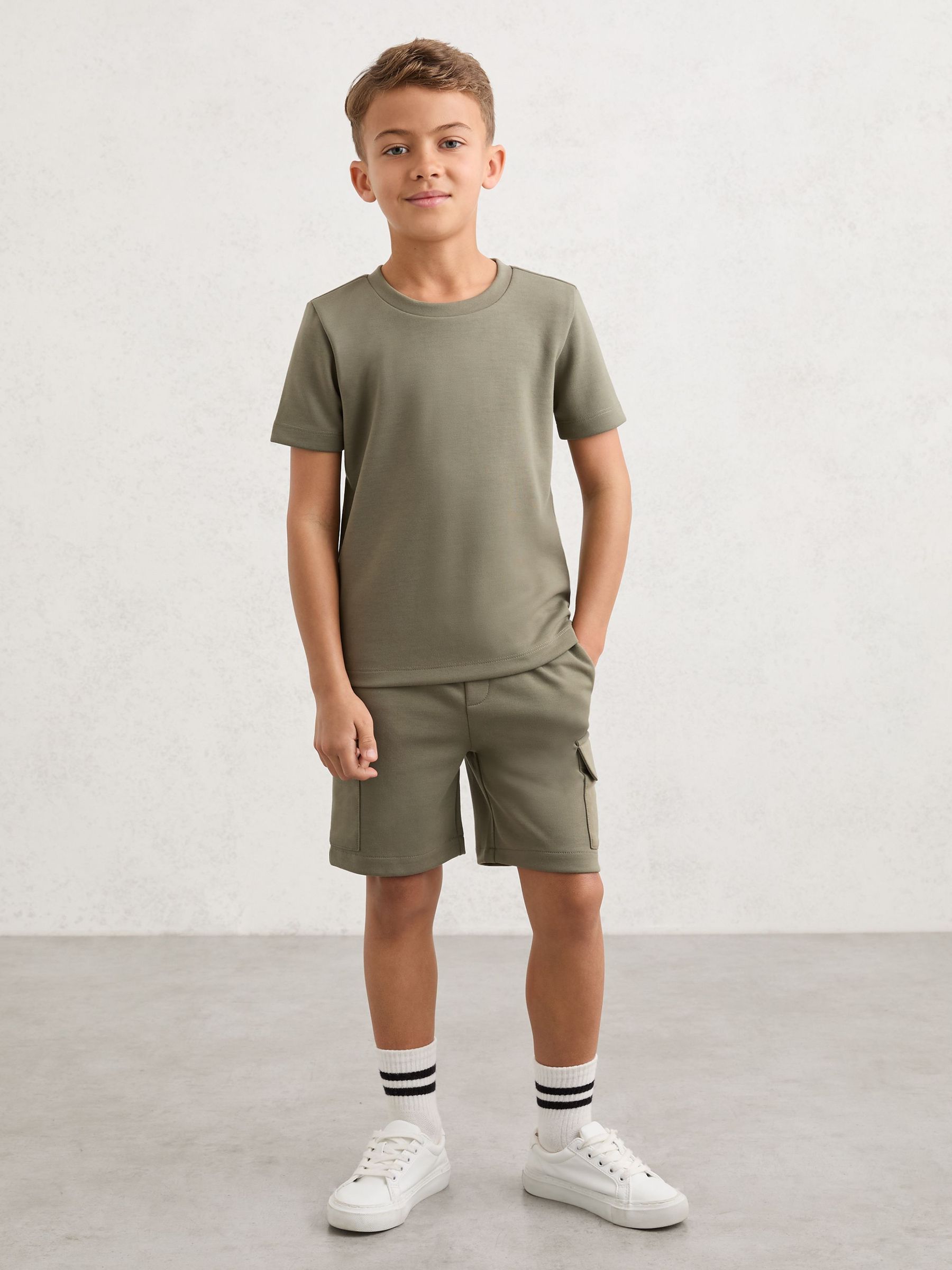 9-13 yrs Premium Interlock Crew-Neck T-Shirt in Sage (G49908) | £24