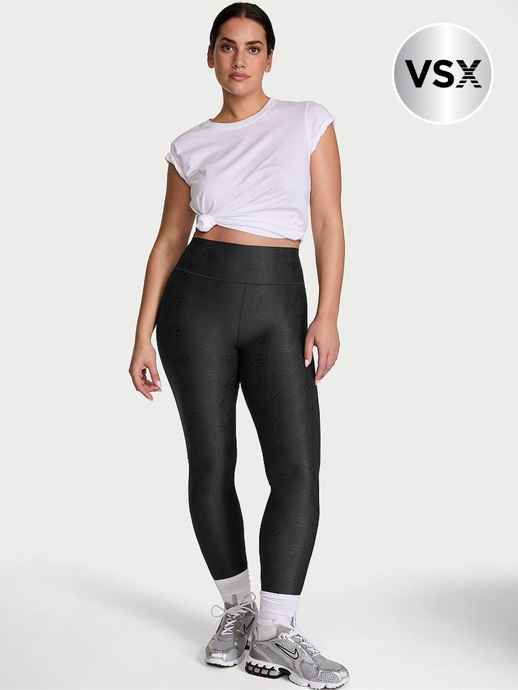 Dark Smoke Grey - Shine Logo Leggings