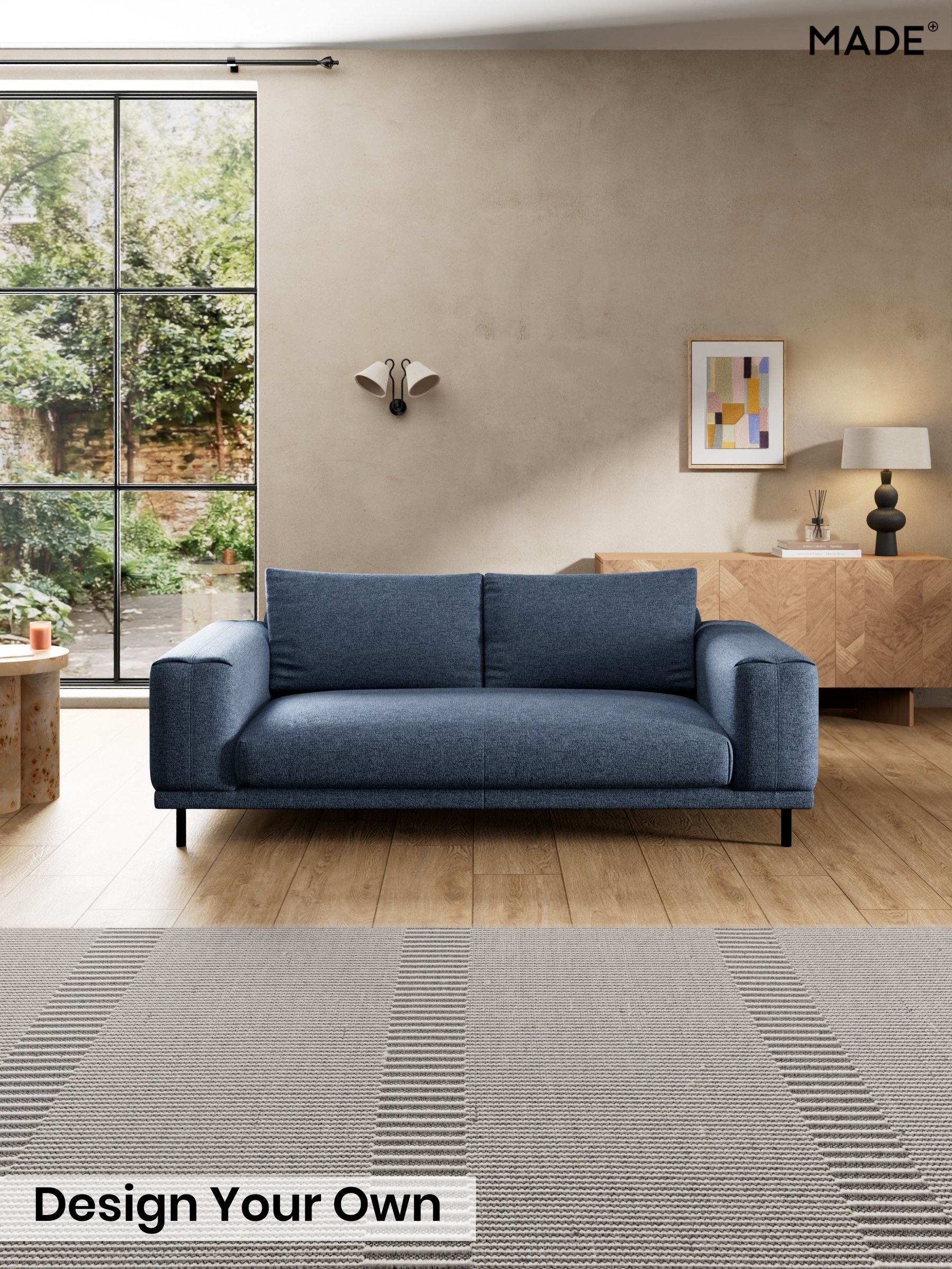 Boucle Textured Weave/Slate Blue - Odin By Made