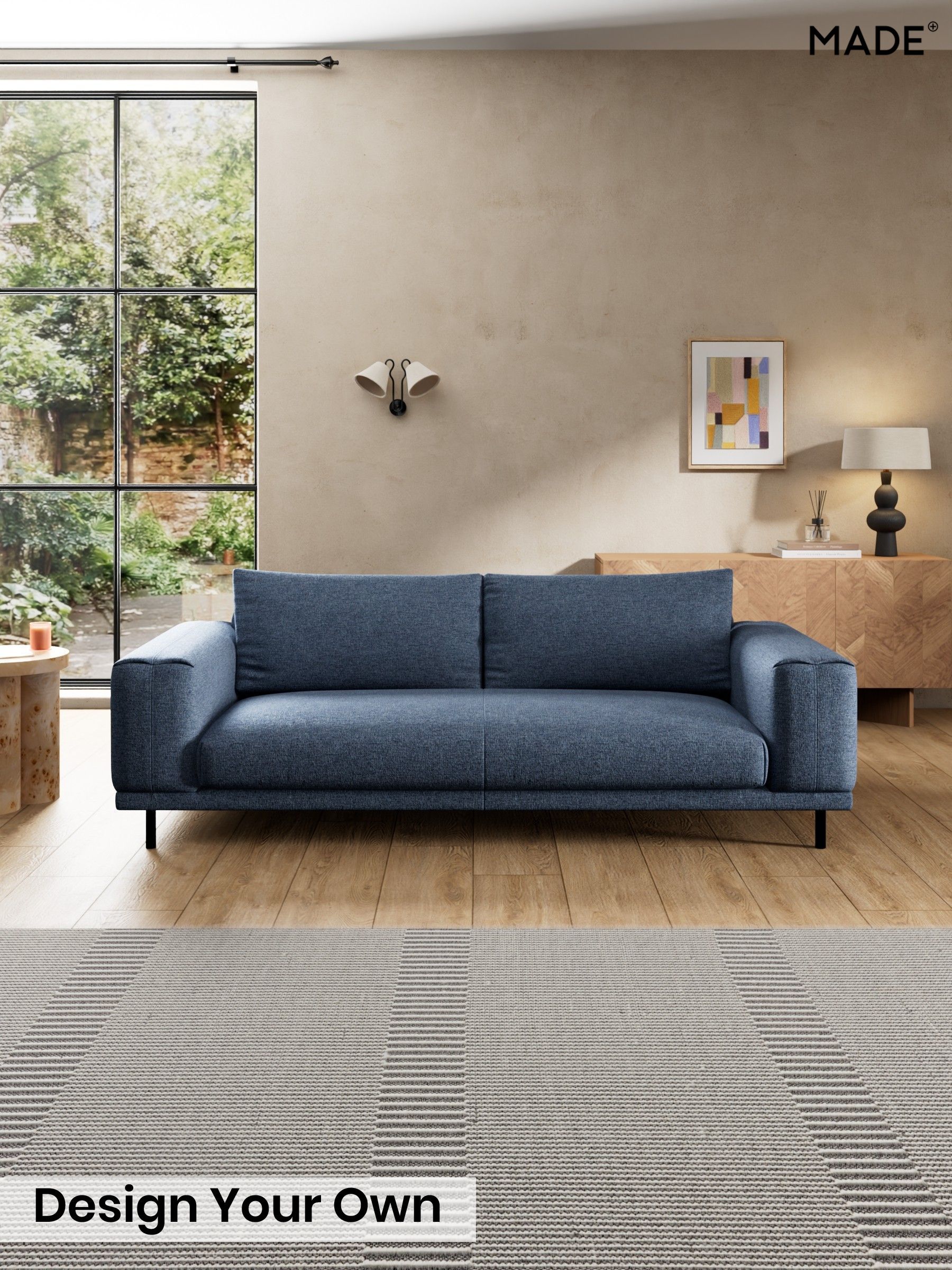 Boucle Textured Weave/Slate Blue - Odin By Made