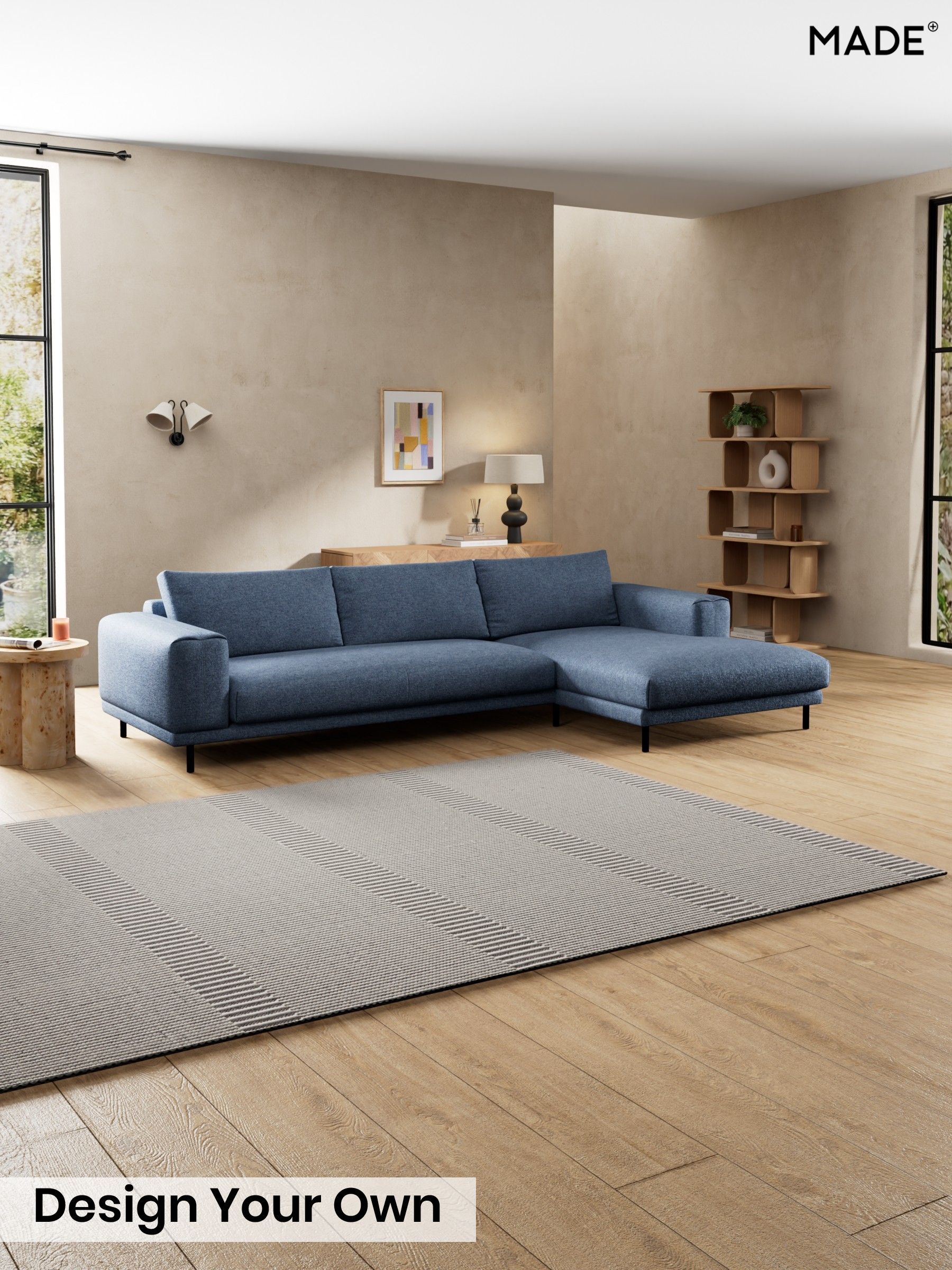 Boucle Textured Weave/Slate Blue - Odin By Made