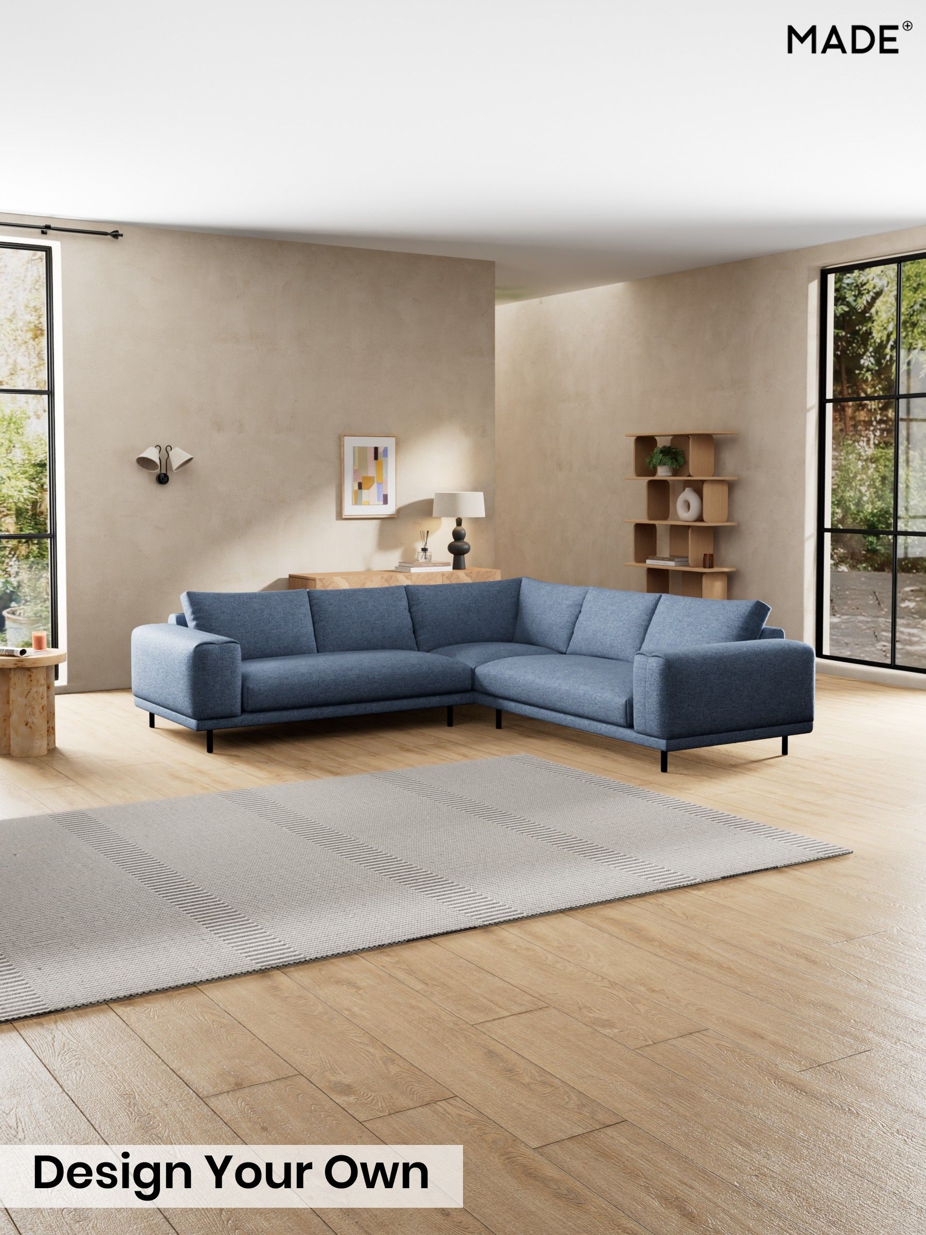 Boucle Textured Weave/Slate Blue - Odin By Made