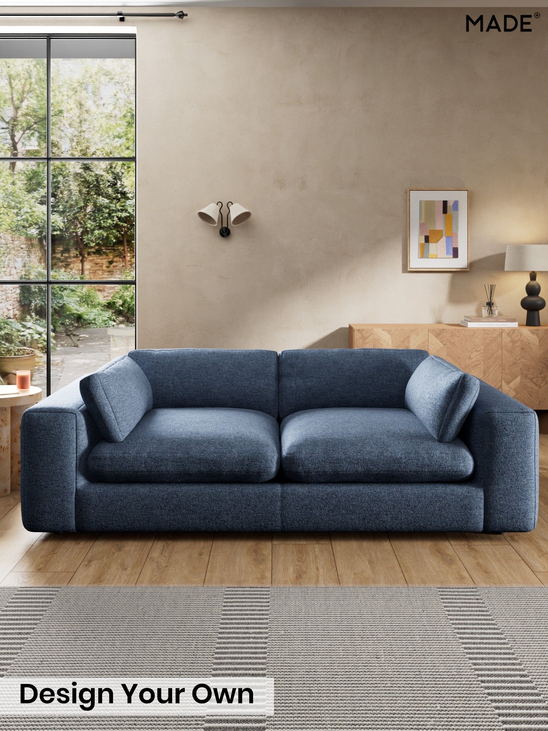 Boucle Textured Weave/Slate Blue - Alec By Made