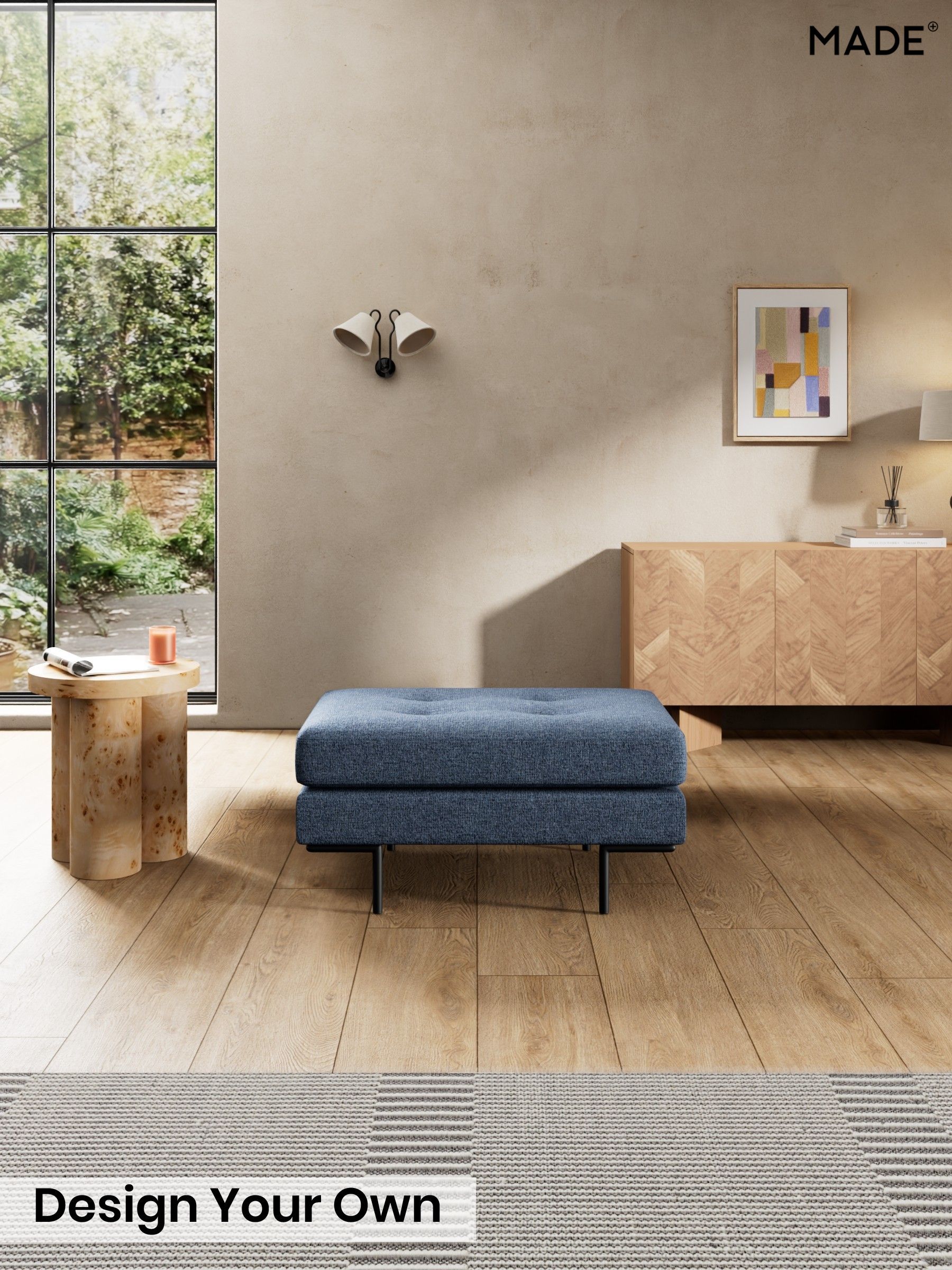 Boucle Textured Weave/Slate Blue - Harlow By Made