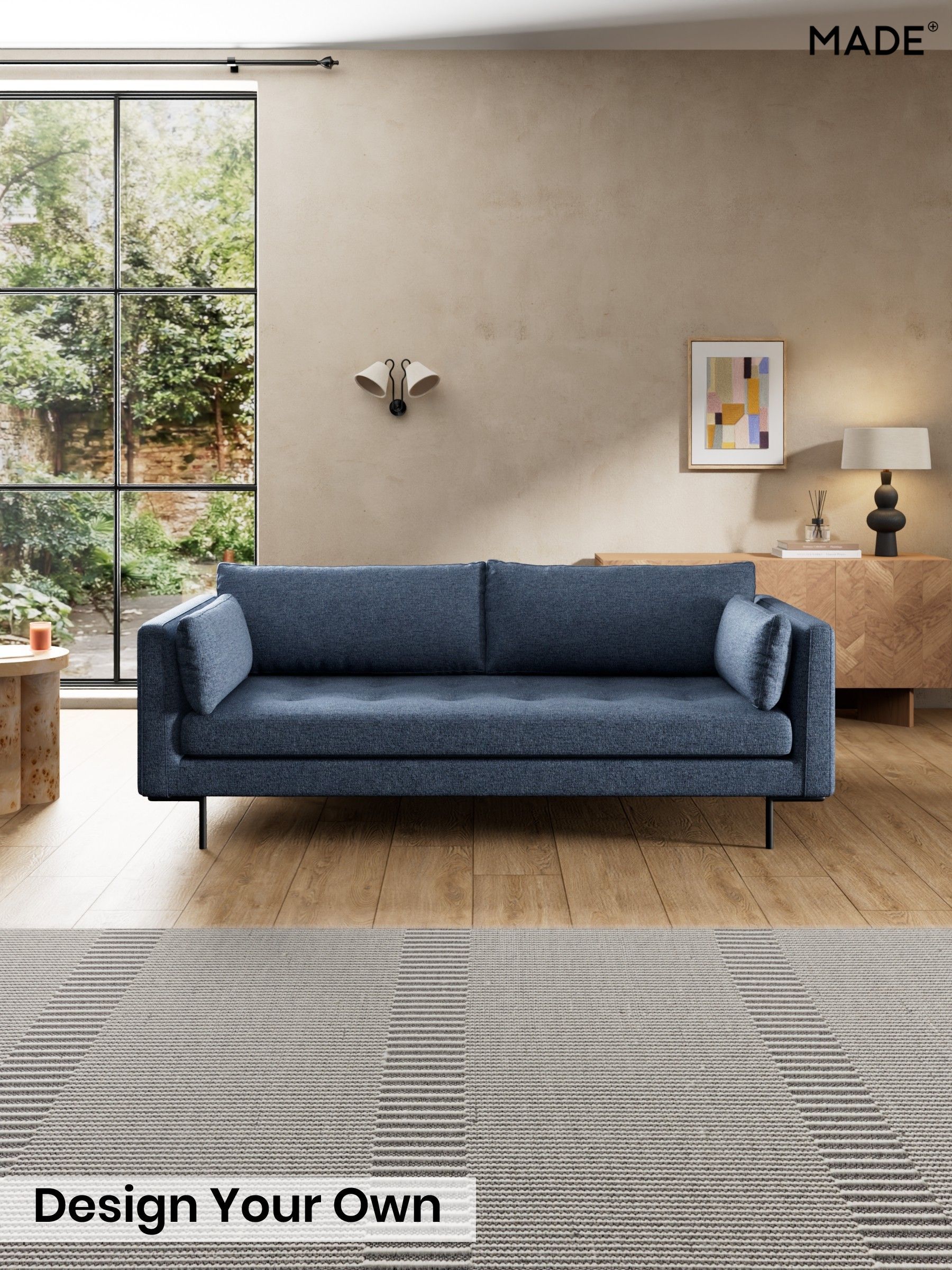 Boucle Textured Weave/Slate Blue - Harlow By Made